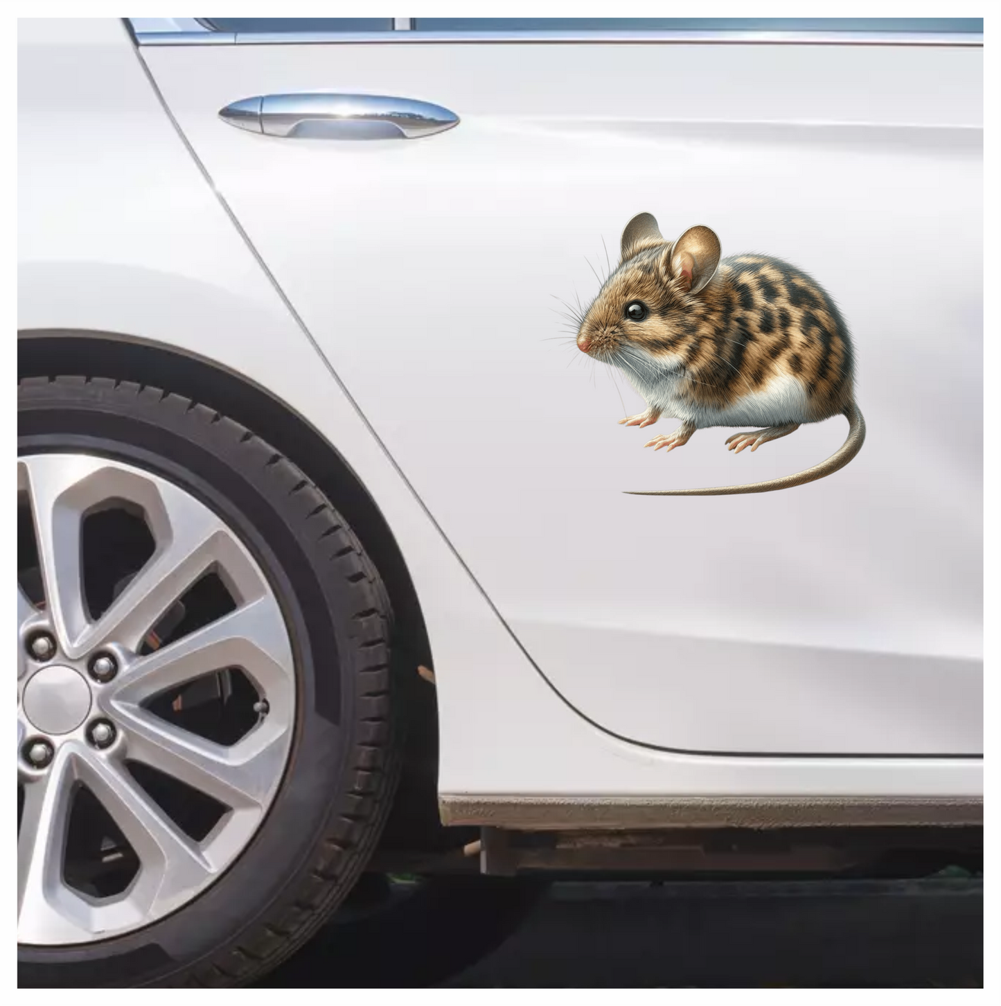 Brown Mouse Striped Rodent Small Cute Vinyl Sticker Decal