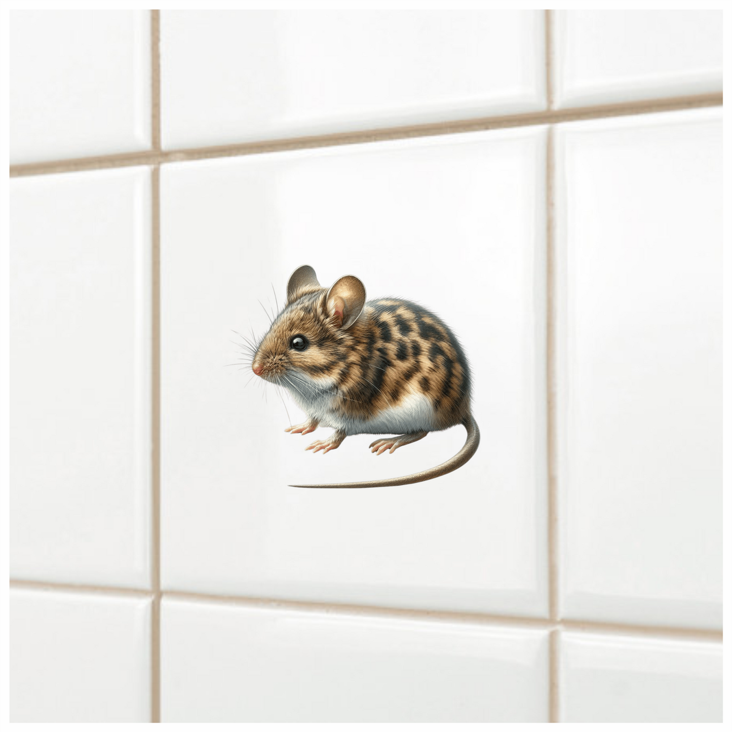 Brown Mouse Striped Rodent Small Cute Vinyl Sticker Decal