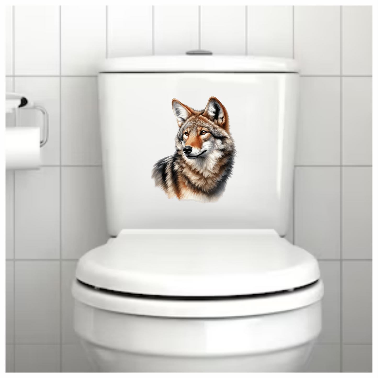 Brown Coyote Realistic Animal Portrait Vinyl Sticker Decal