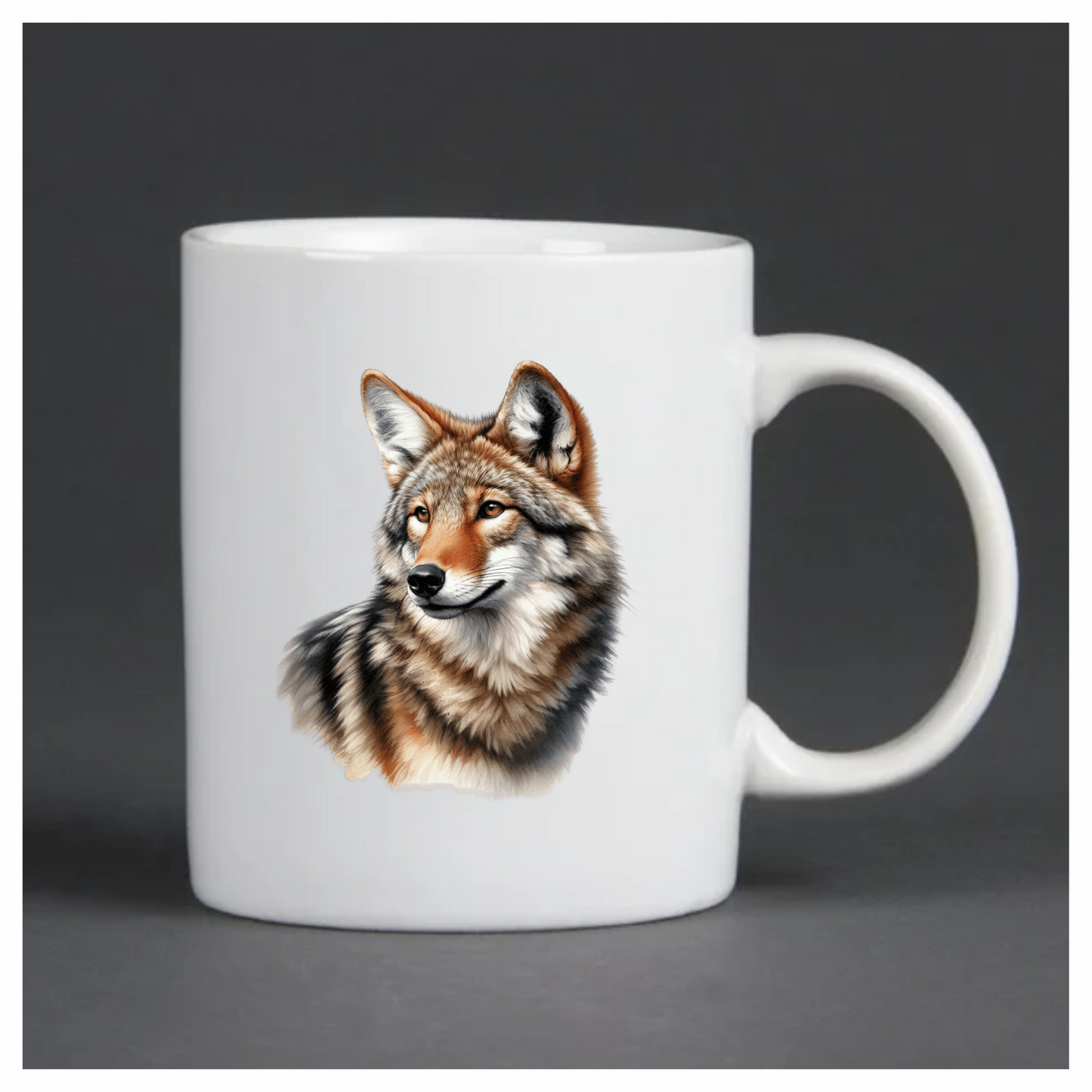Brown Coyote Realistic Animal Portrait Vinyl Sticker Decal