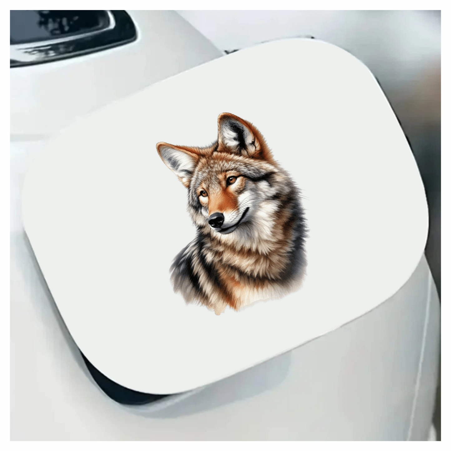 Brown Coyote Realistic Animal Portrait Vinyl Sticker Decal