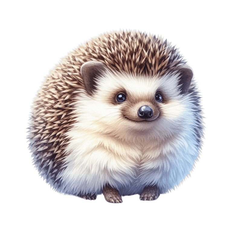 Brown White Cute Hedgehog Animal Vinyl Sticker Decal