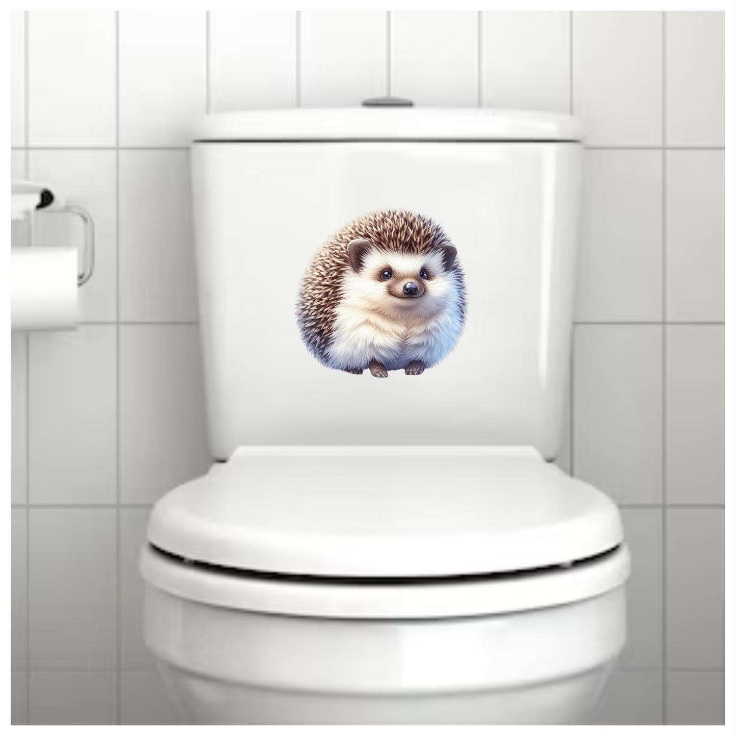 Brown White Cute Hedgehog Animal Vinyl Sticker Decal