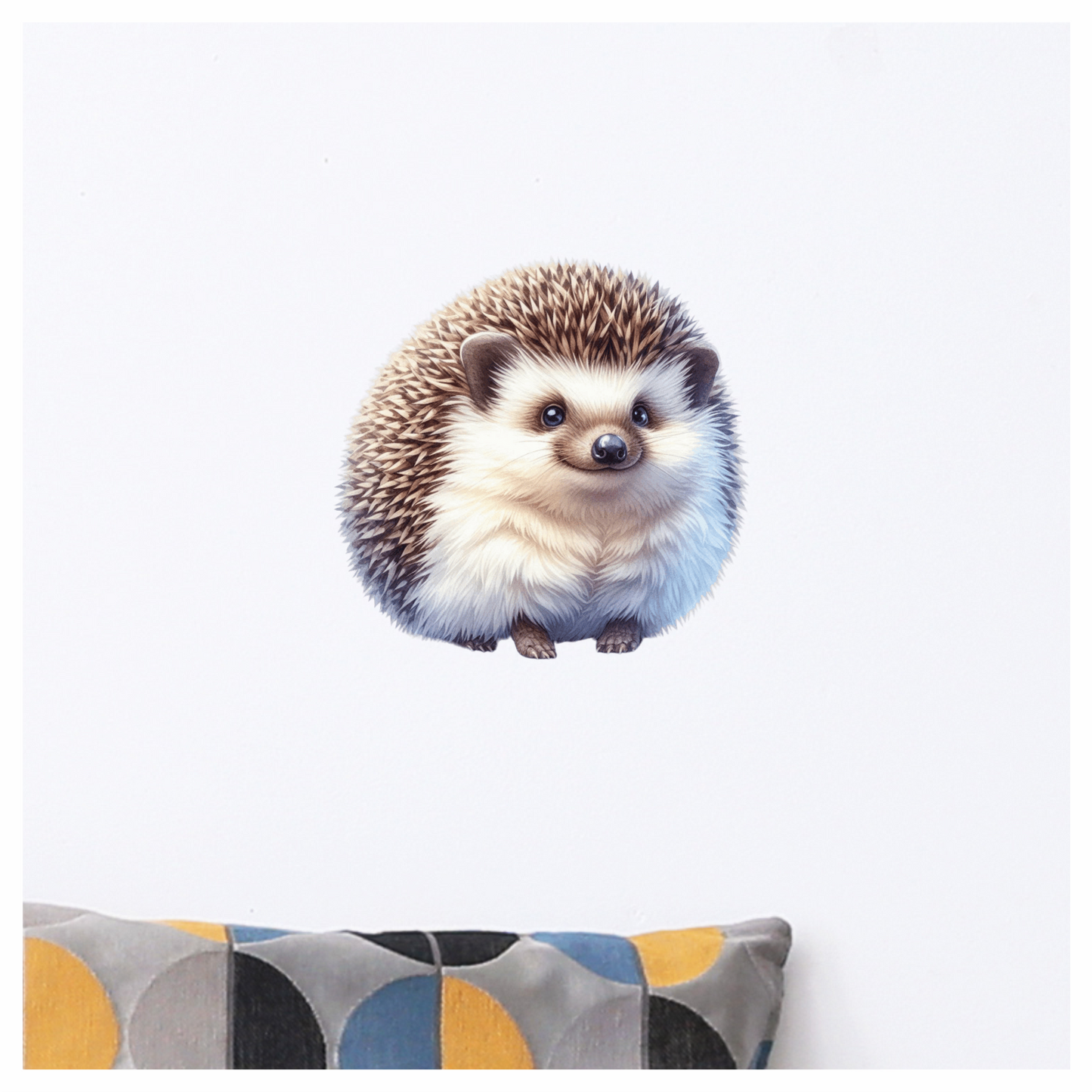 Brown White Cute Hedgehog Animal Vinyl Sticker Decal