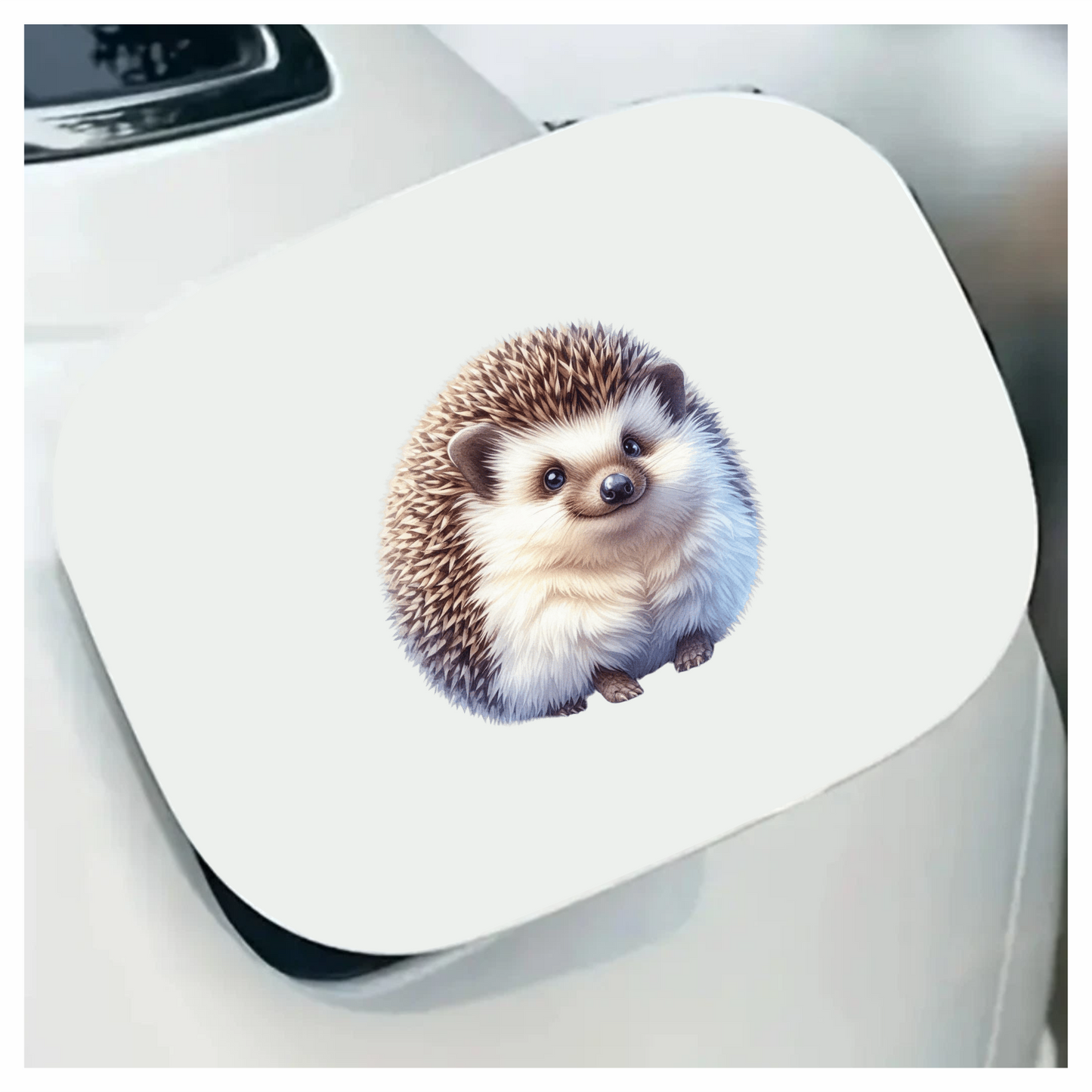 Brown White Cute Hedgehog Animal Vinyl Sticker Decal
