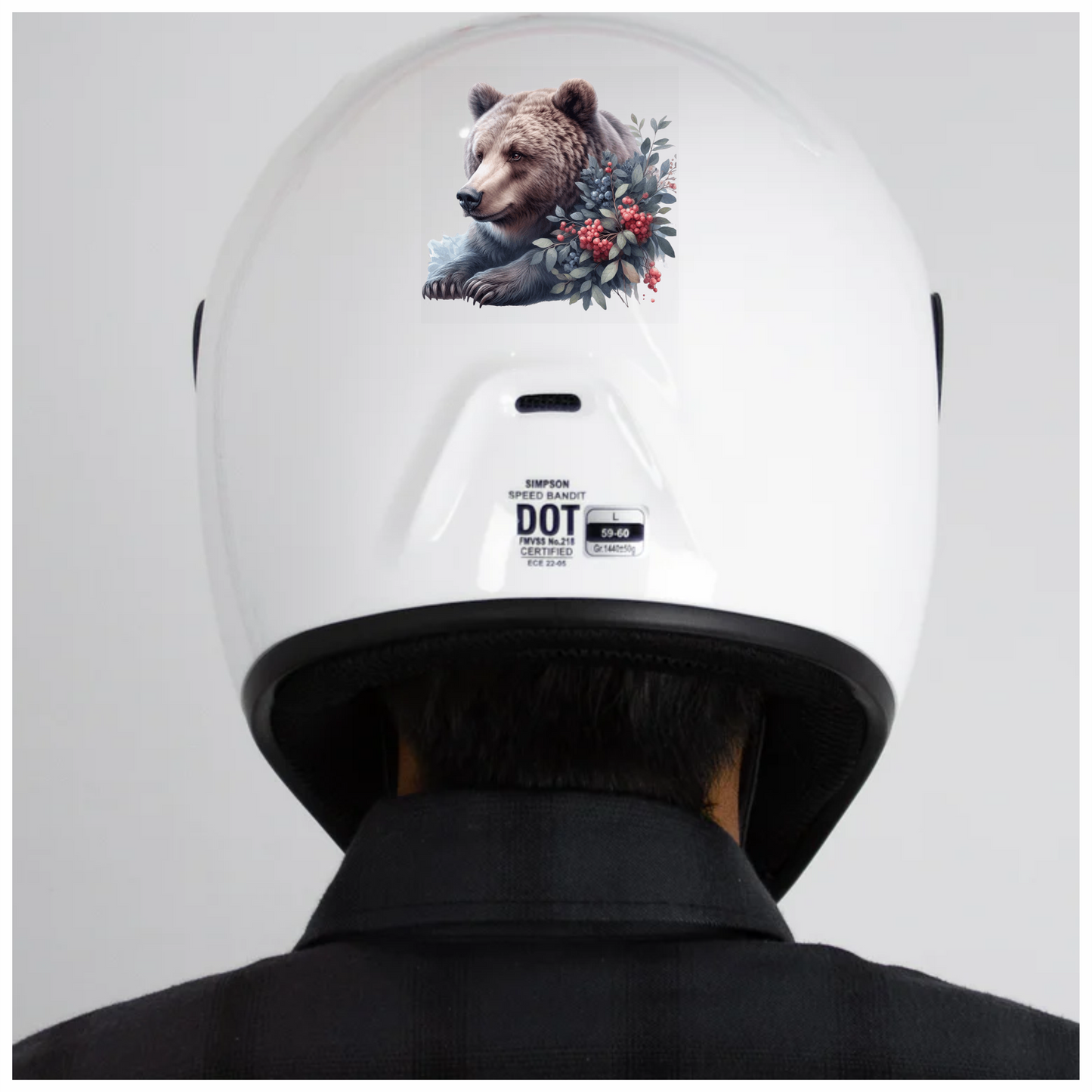 Brown Bear Forest Berries Vinyl Sticker Decal