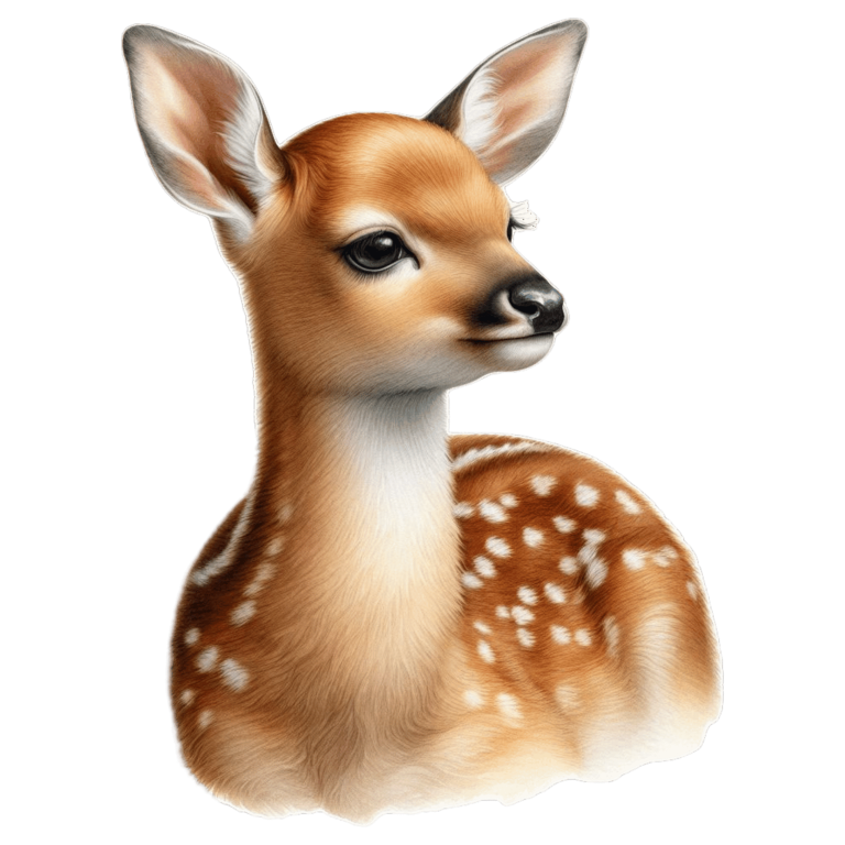 Brown Baby Deer Fawn Portrait Vinyl Sticker Decal
