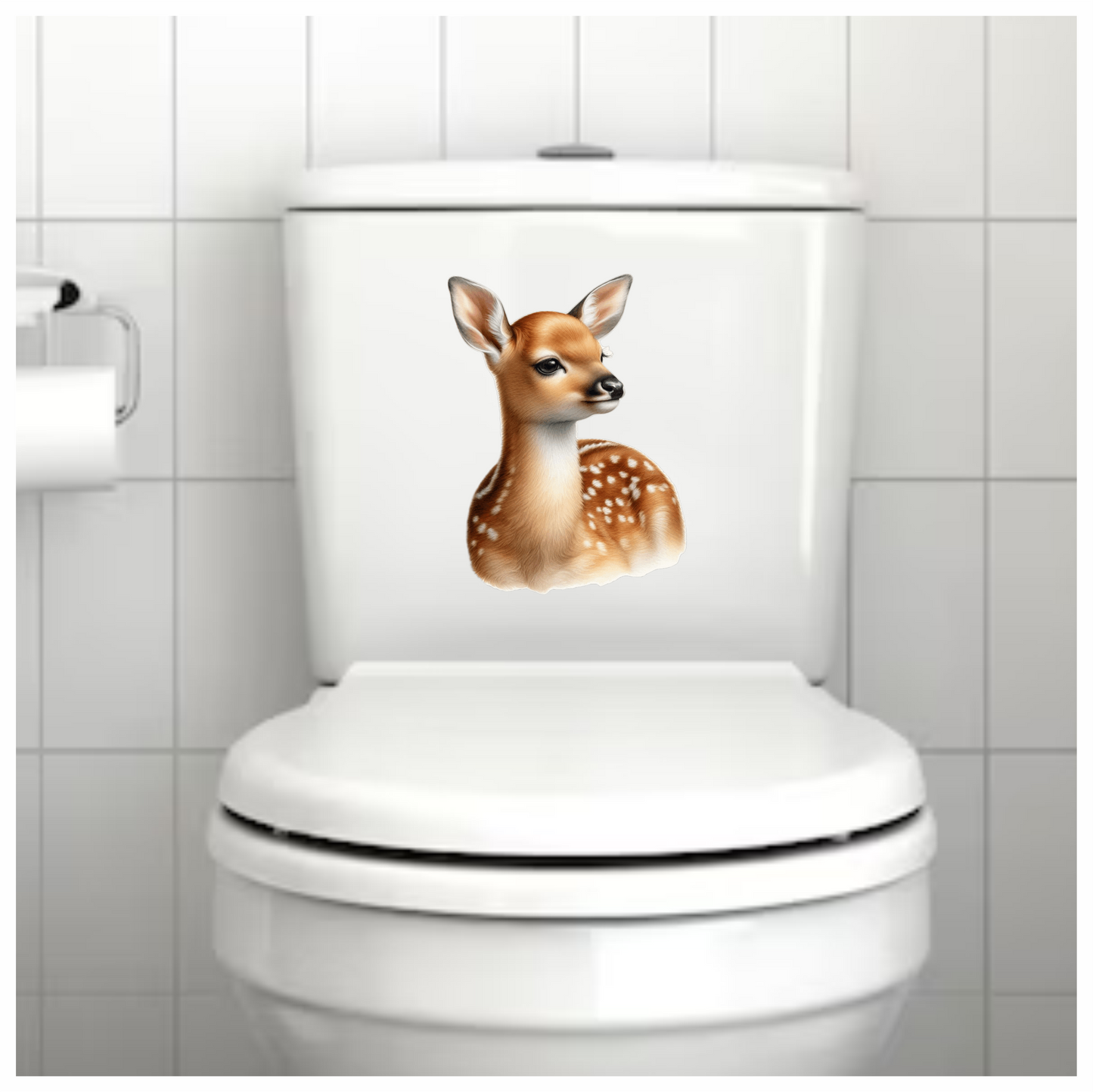 Brown Baby Deer Fawn Portrait Vinyl Sticker Decal