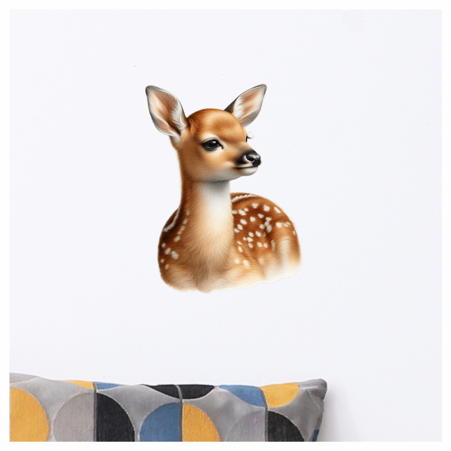 Brown Baby Deer Fawn Portrait Vinyl Sticker Decal
