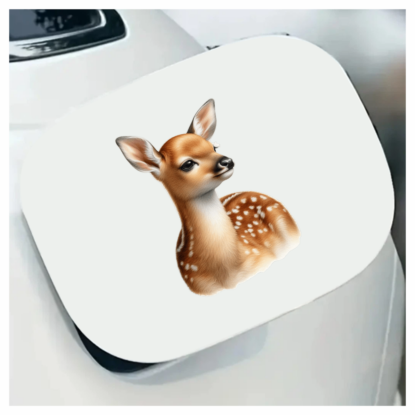 Brown Baby Deer Fawn Portrait Vinyl Sticker Decal