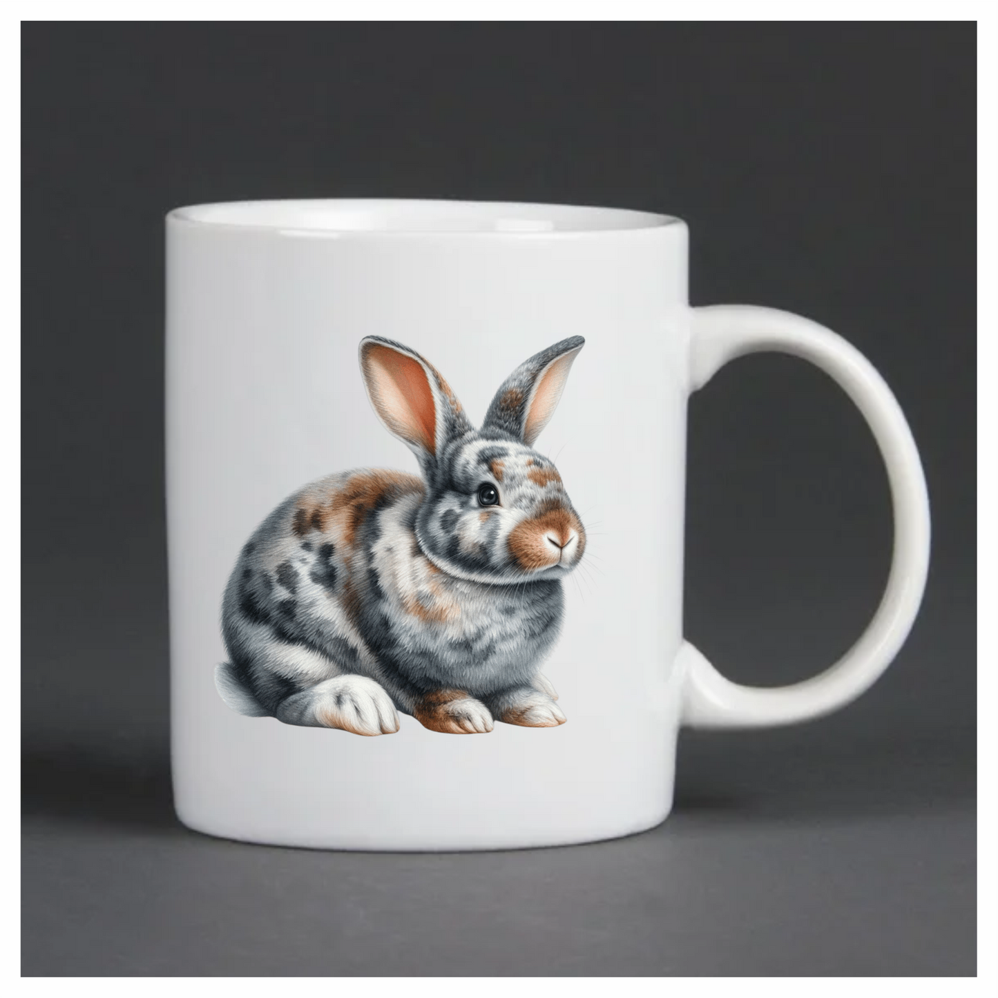 Grey White Brown Spotted Rabbit Vinyl Sticker Decal