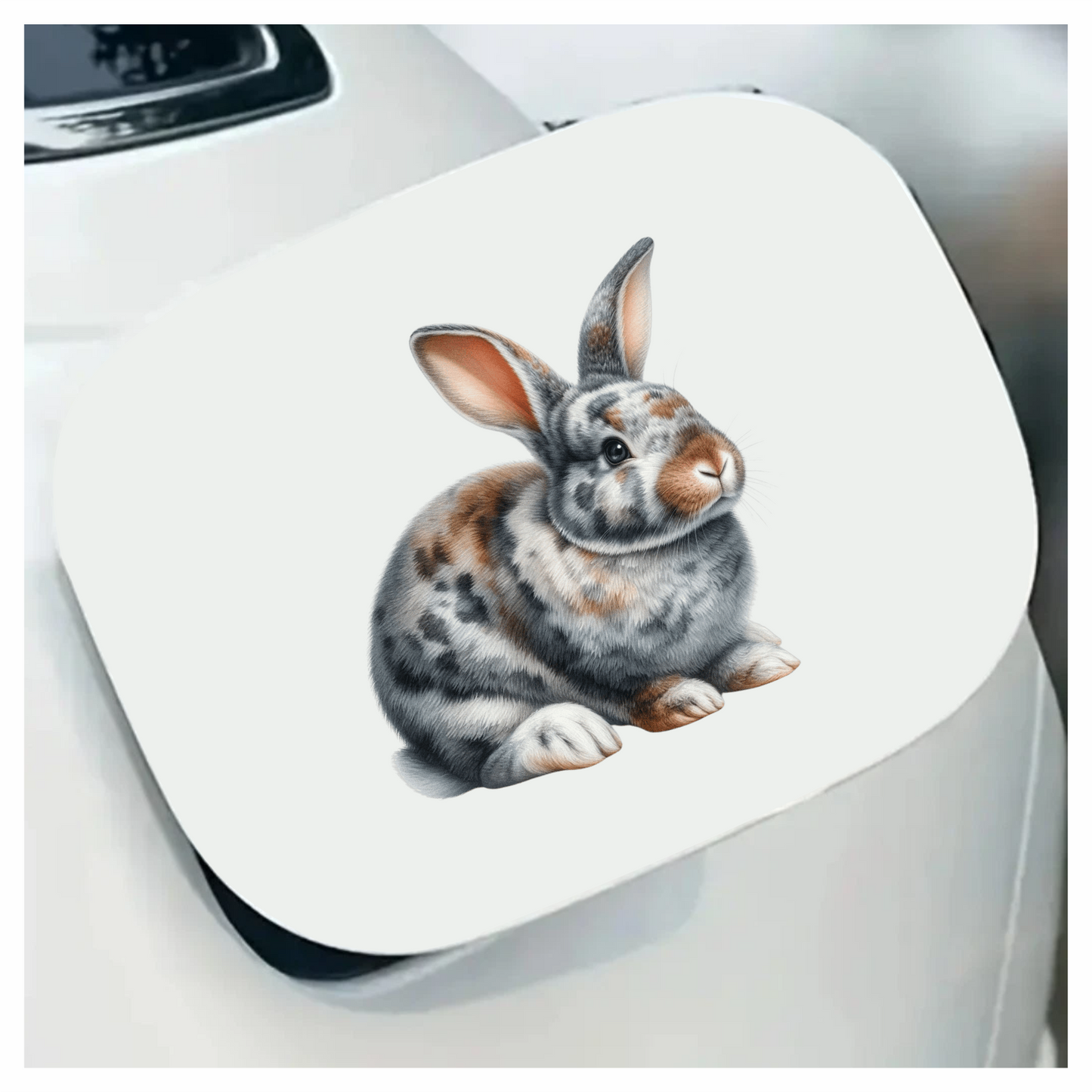 Grey White Brown Spotted Rabbit Vinyl Sticker Decal