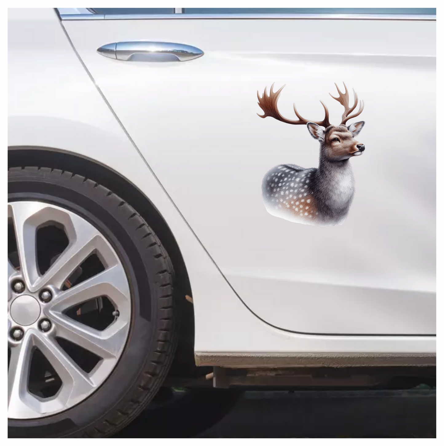 Brown Deer Spotted Antlers Forest Vinyl Sticker Decal