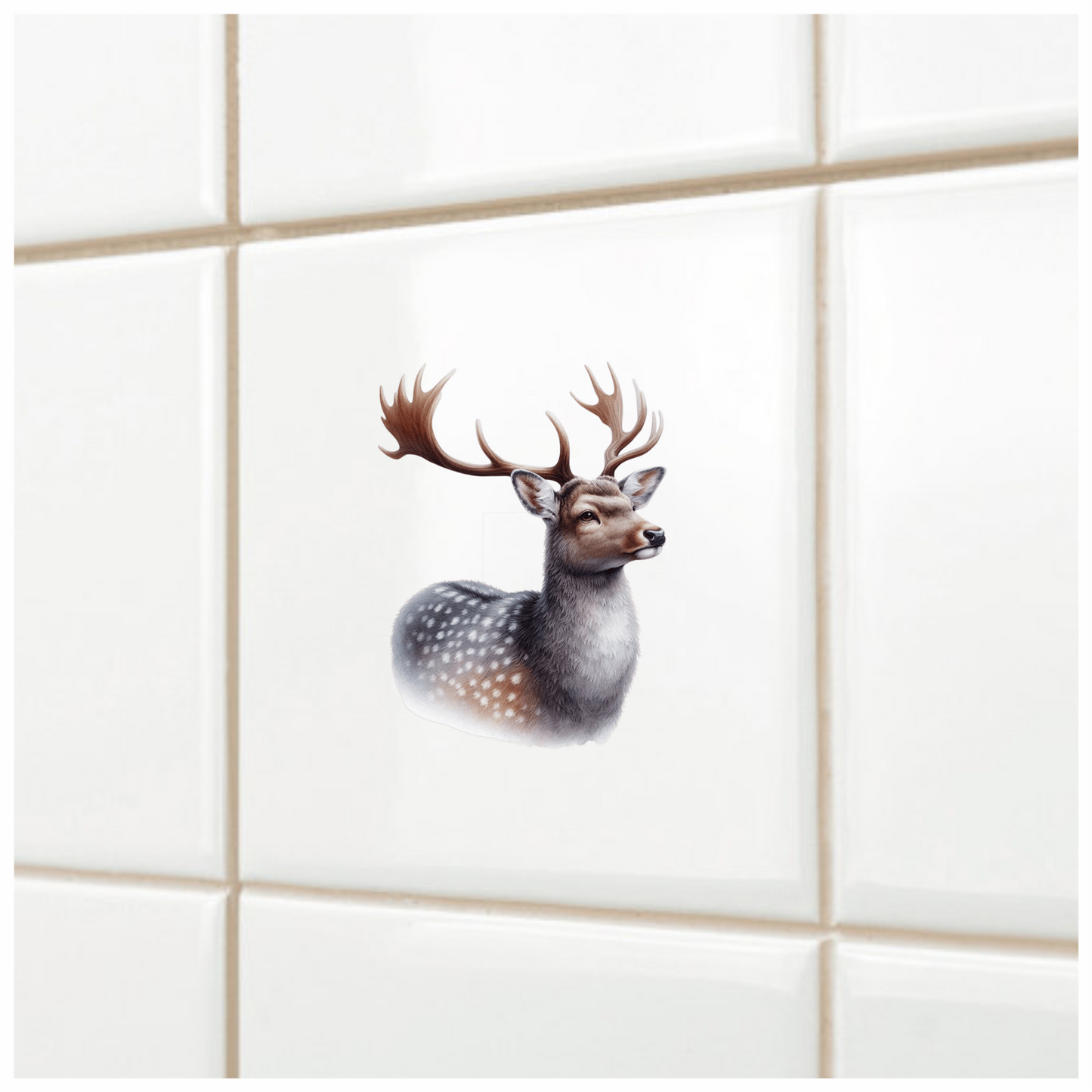 Brown Deer Spotted Antlers Forest Vinyl Sticker Decal