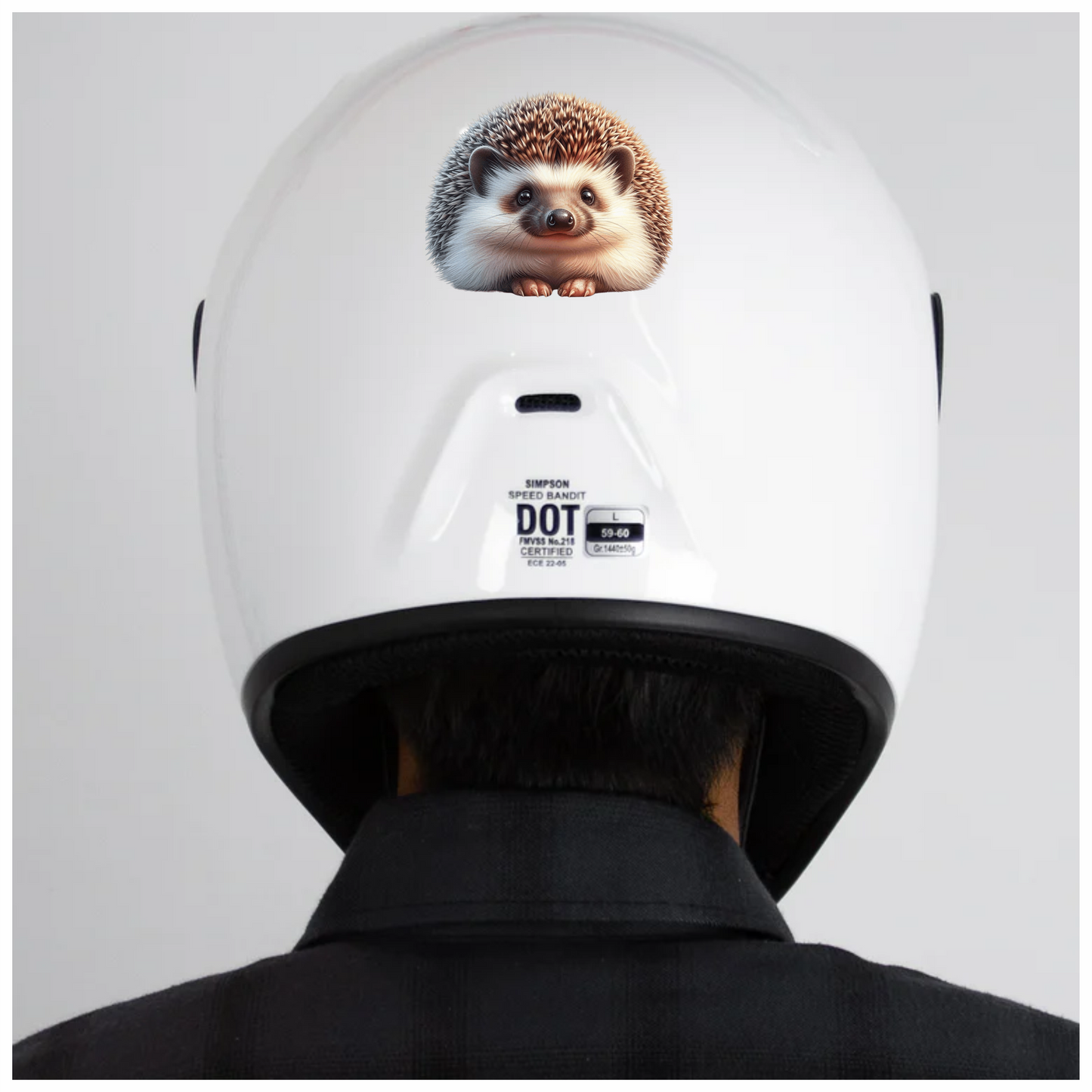 Brown Hedgehog Cute Round Animal Vinyl Sticker Decal