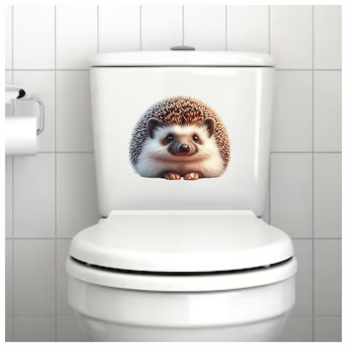Brown Hedgehog Cute Round Animal Vinyl Sticker Decal