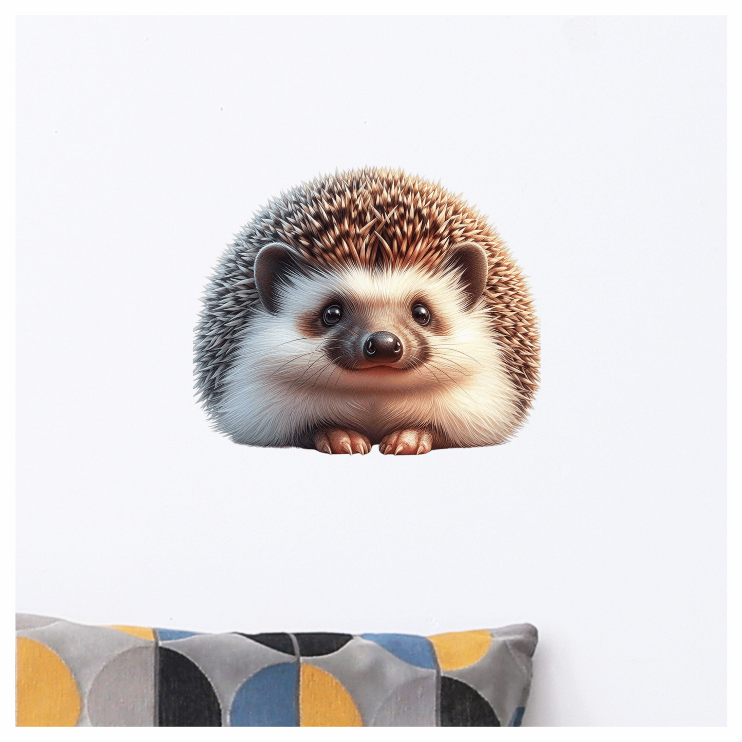 Brown Hedgehog Cute Round Animal Vinyl Sticker Decal