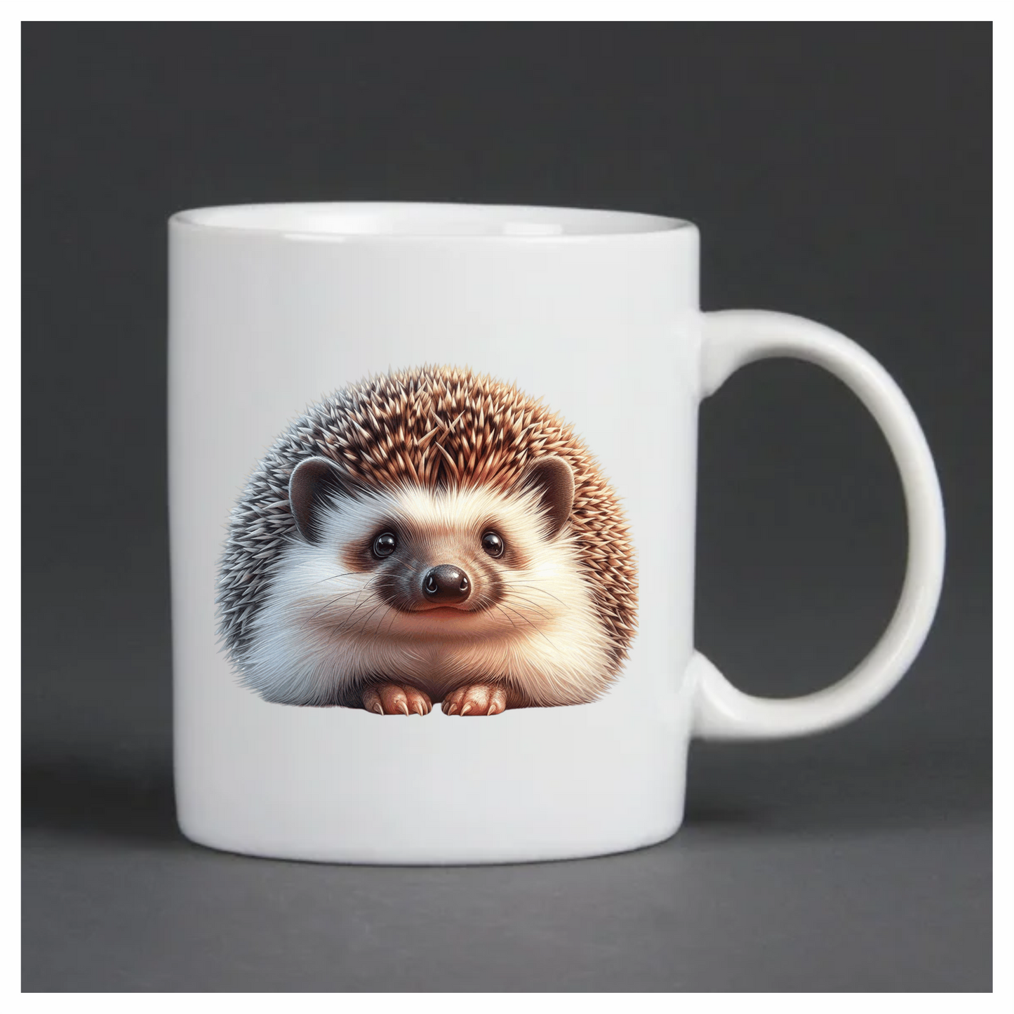 Brown Hedgehog Cute Round Animal Vinyl Sticker Decal