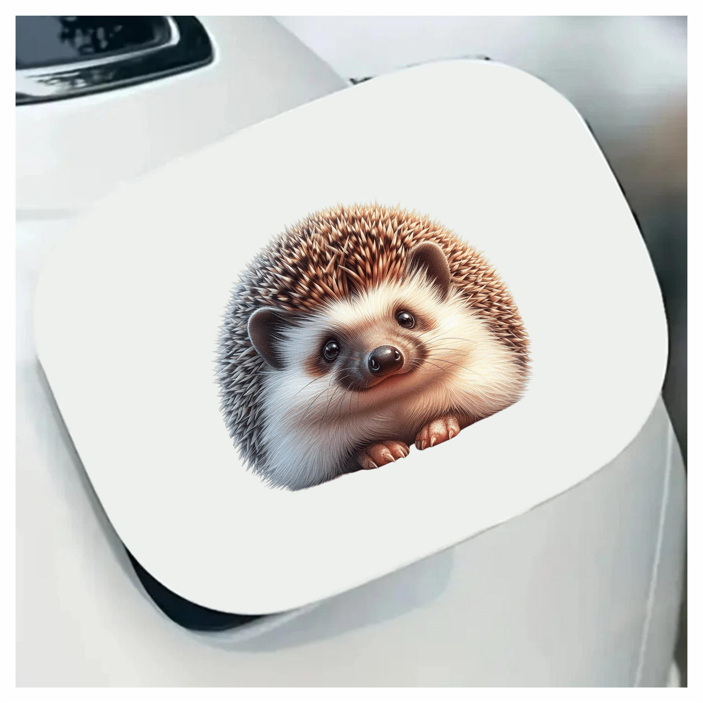 Brown Hedgehog Cute Round Animal Vinyl Sticker Decal