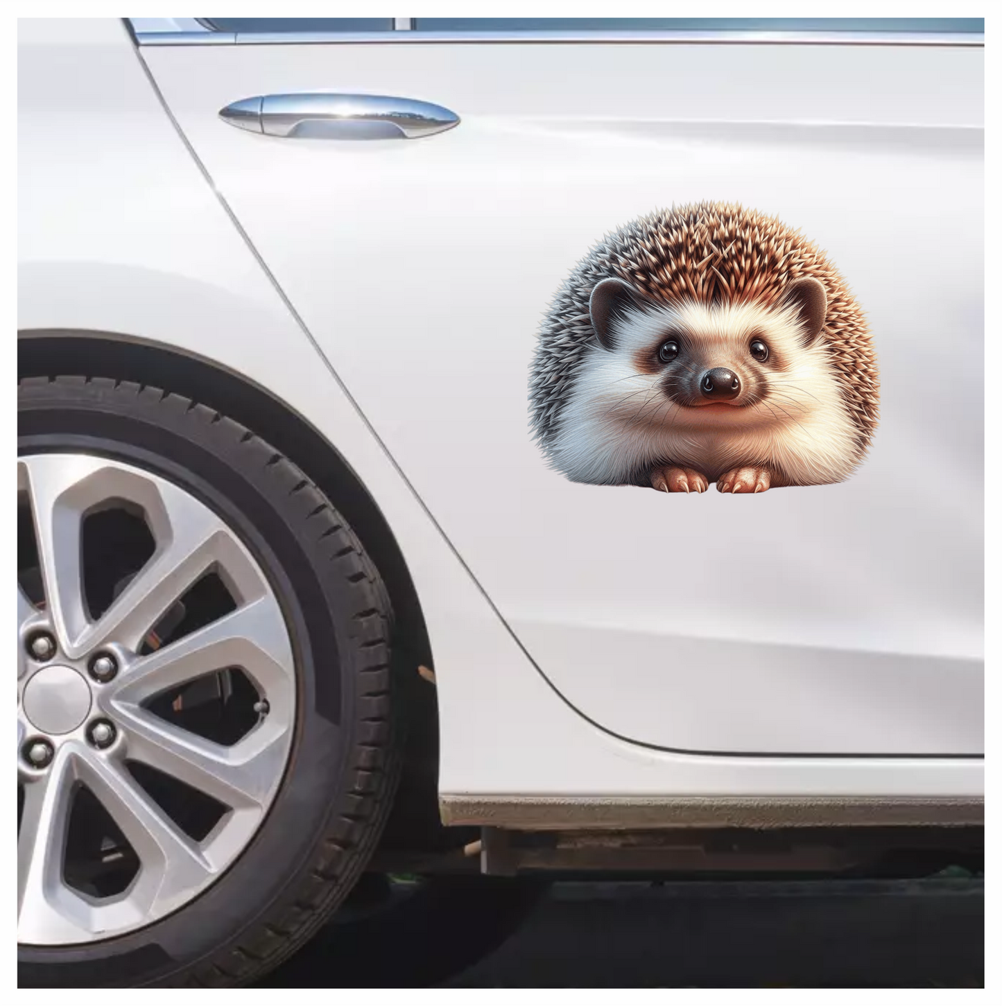 Brown Hedgehog Cute Round Animal Vinyl Sticker Decal