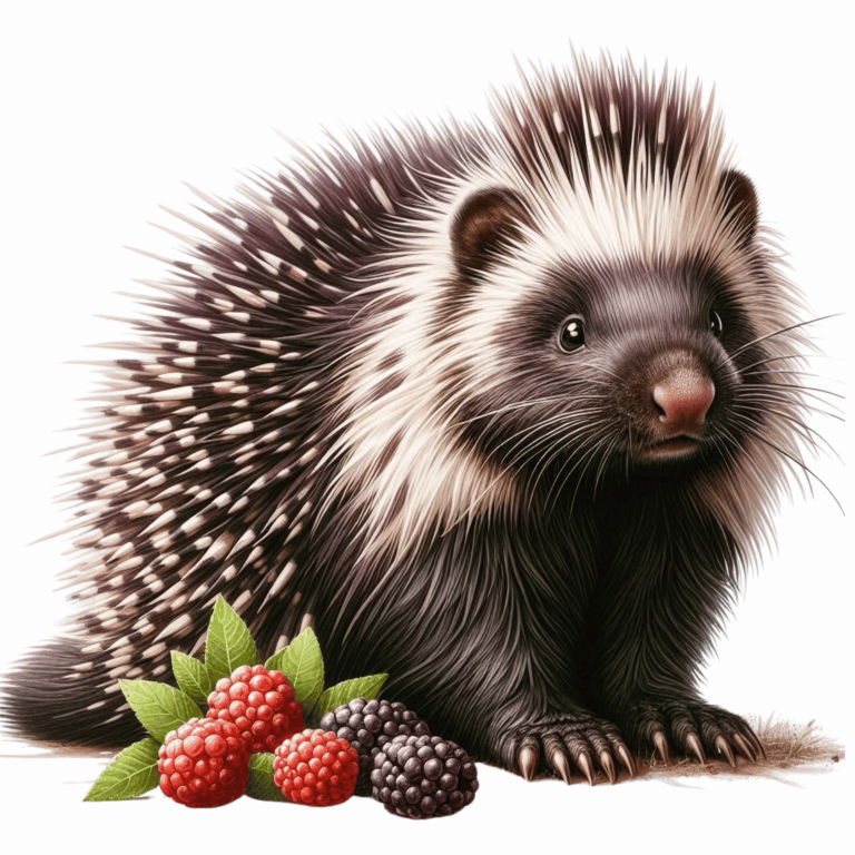 Black Porcupine Berries Leaves Blue Vinyl Sticker Decal