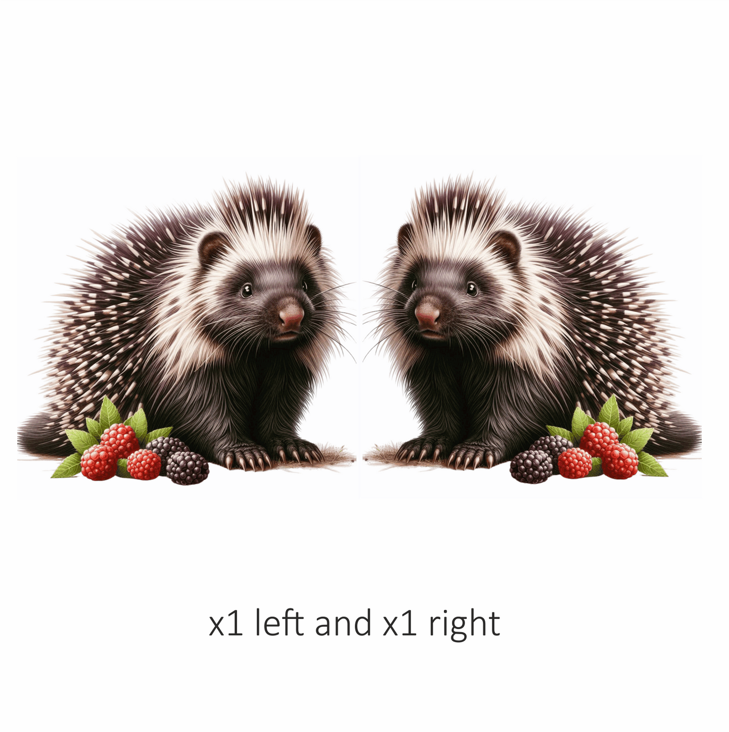 Black Porcupine Berries Leaves Blue Vinyl Sticker Decal