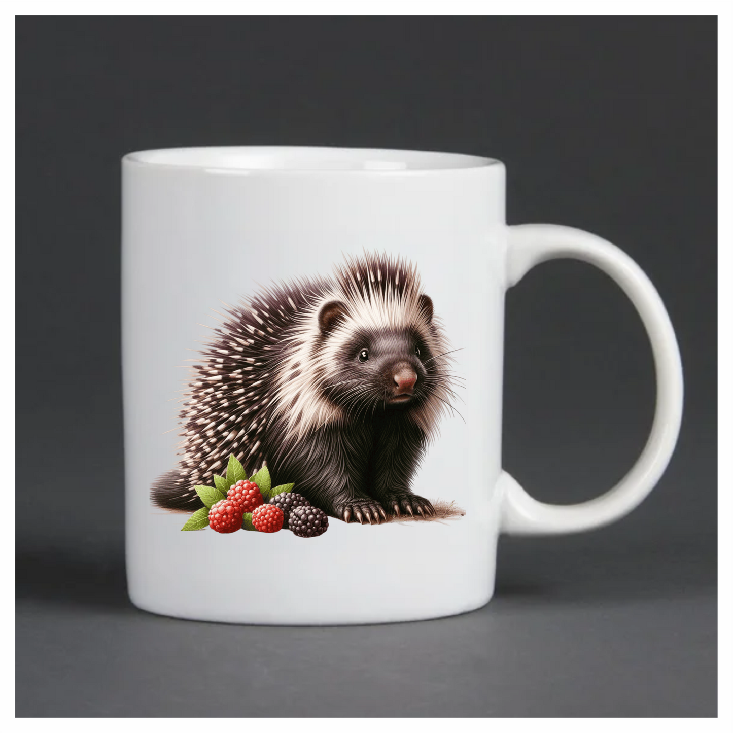 Black Porcupine Berries Leaves Blue Vinyl Sticker Decal