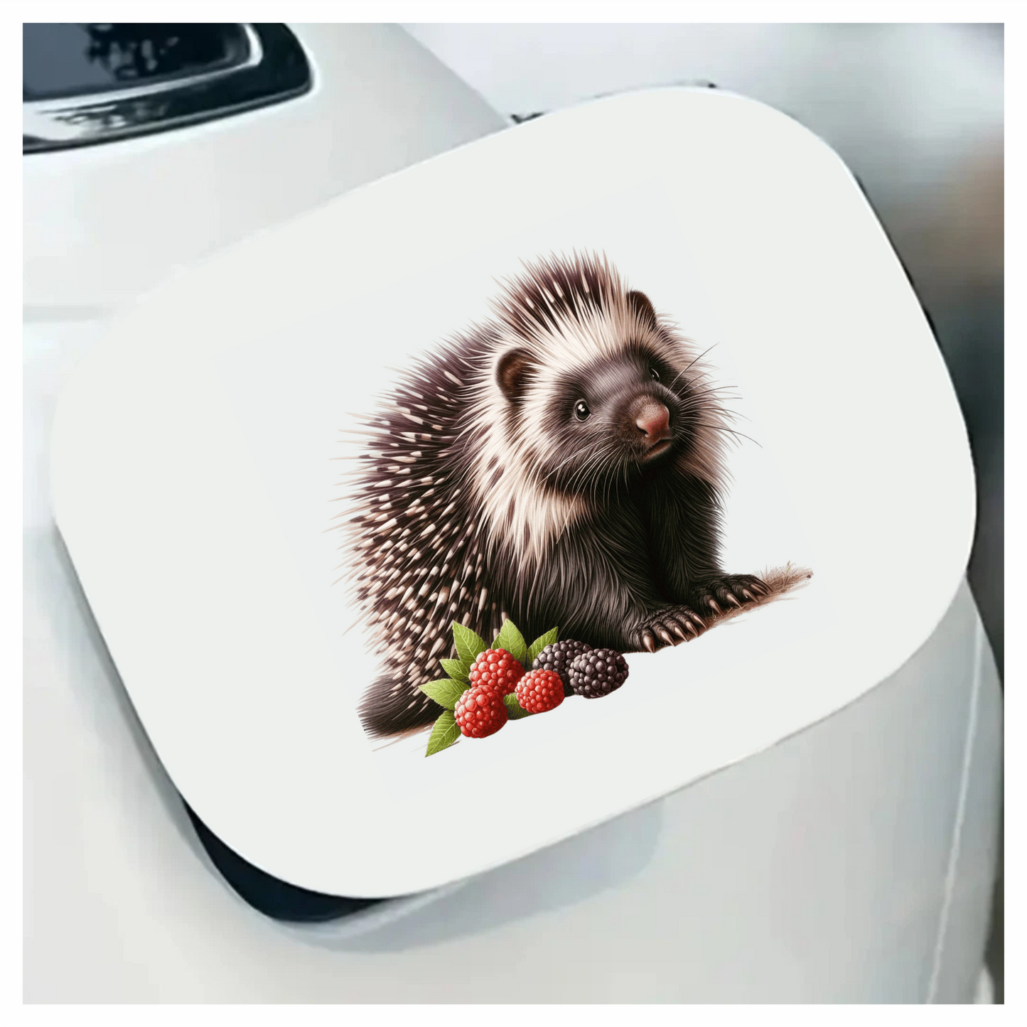 Black Porcupine Berries Leaves Blue Vinyl Sticker Decal