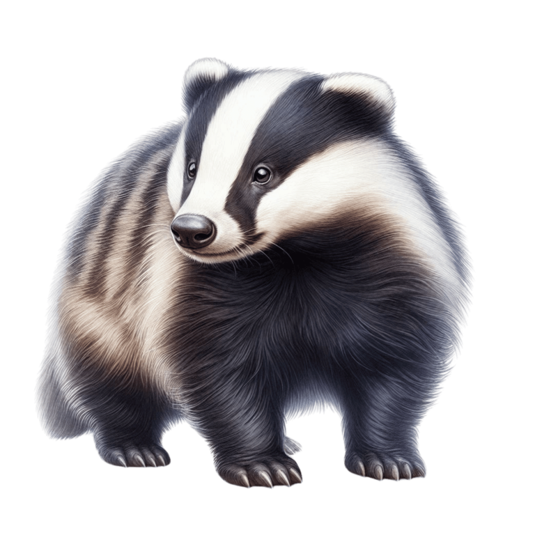 Black White Badger European Wildlife Vinyl Sticker Decal