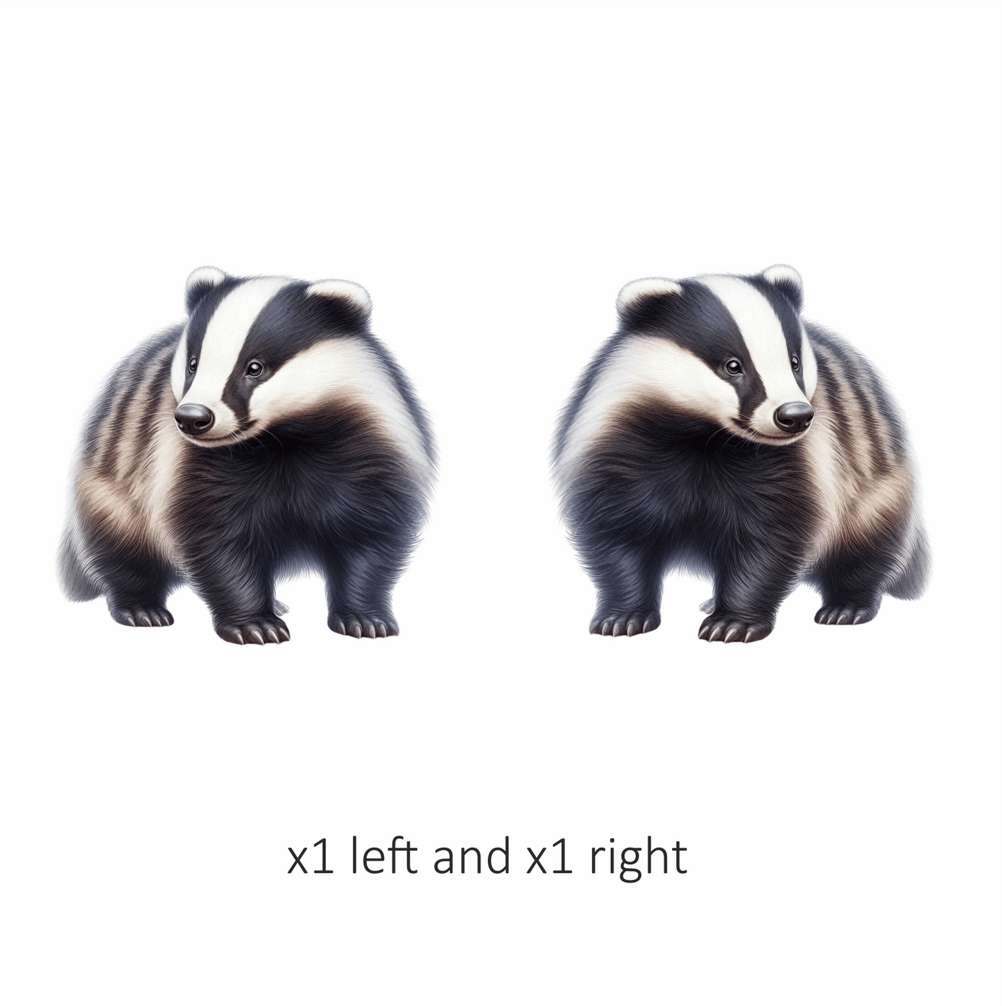Black White Badger European Wildlife Vinyl Sticker Decal