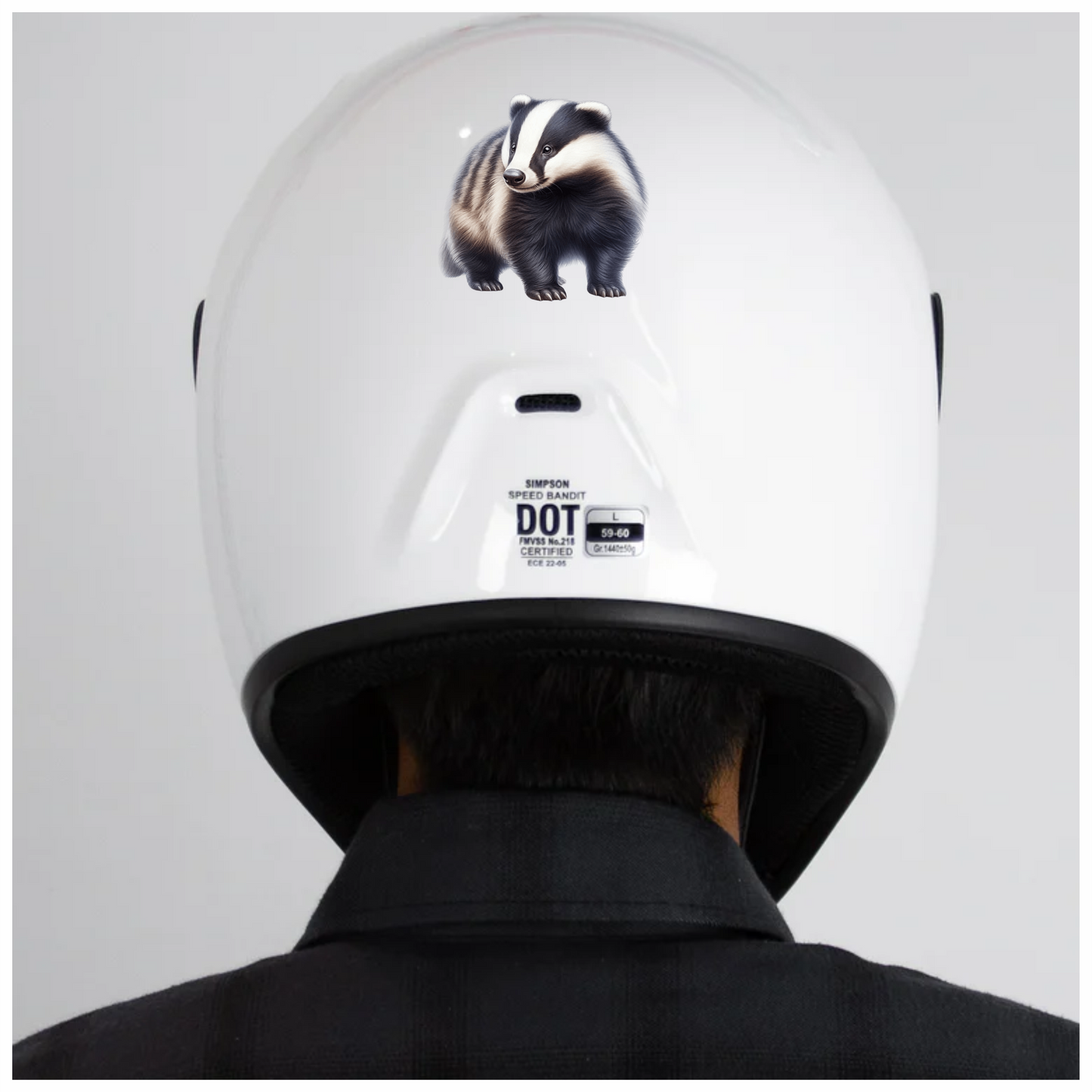 Black White Badger European Wildlife Vinyl Sticker Decal