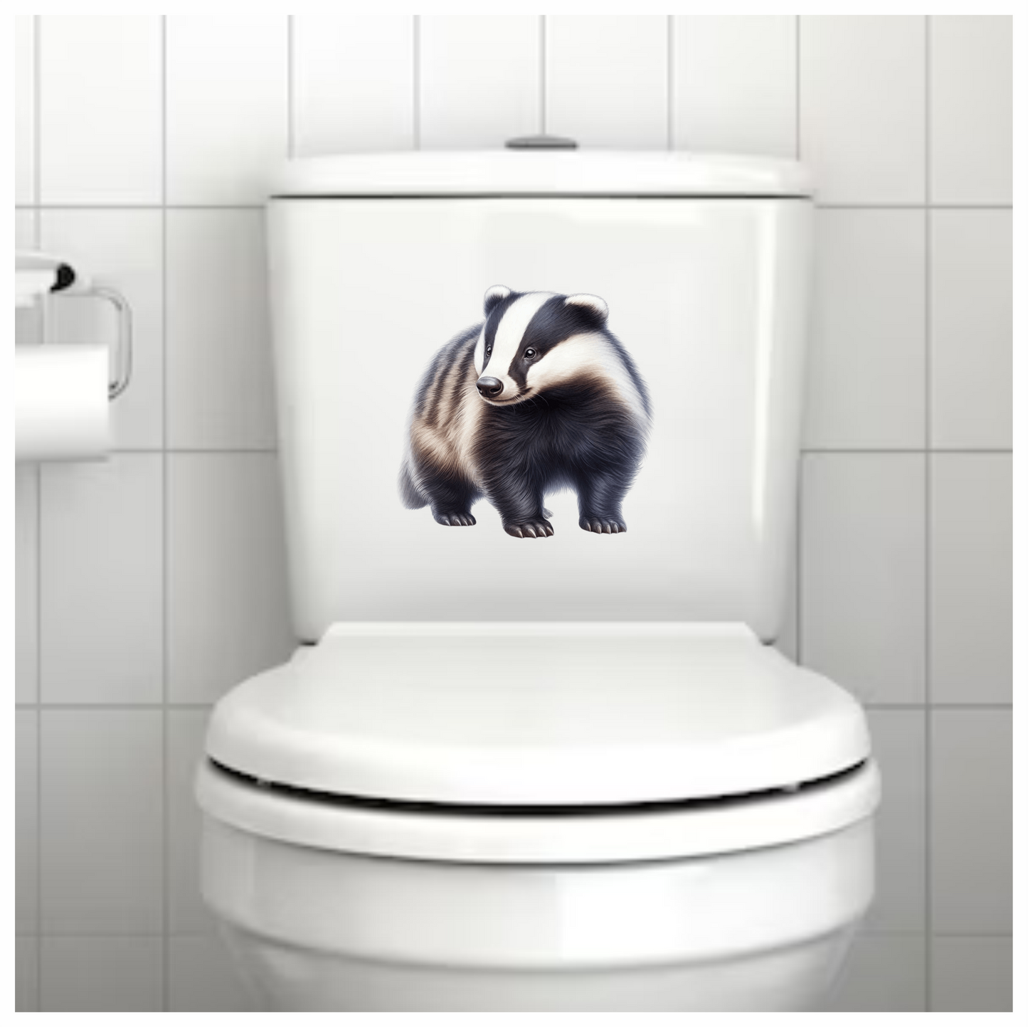 Black White Badger European Wildlife Vinyl Sticker Decal