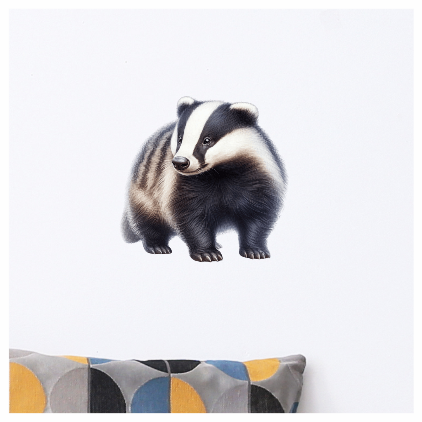 Black White Badger European Wildlife Vinyl Sticker Decal