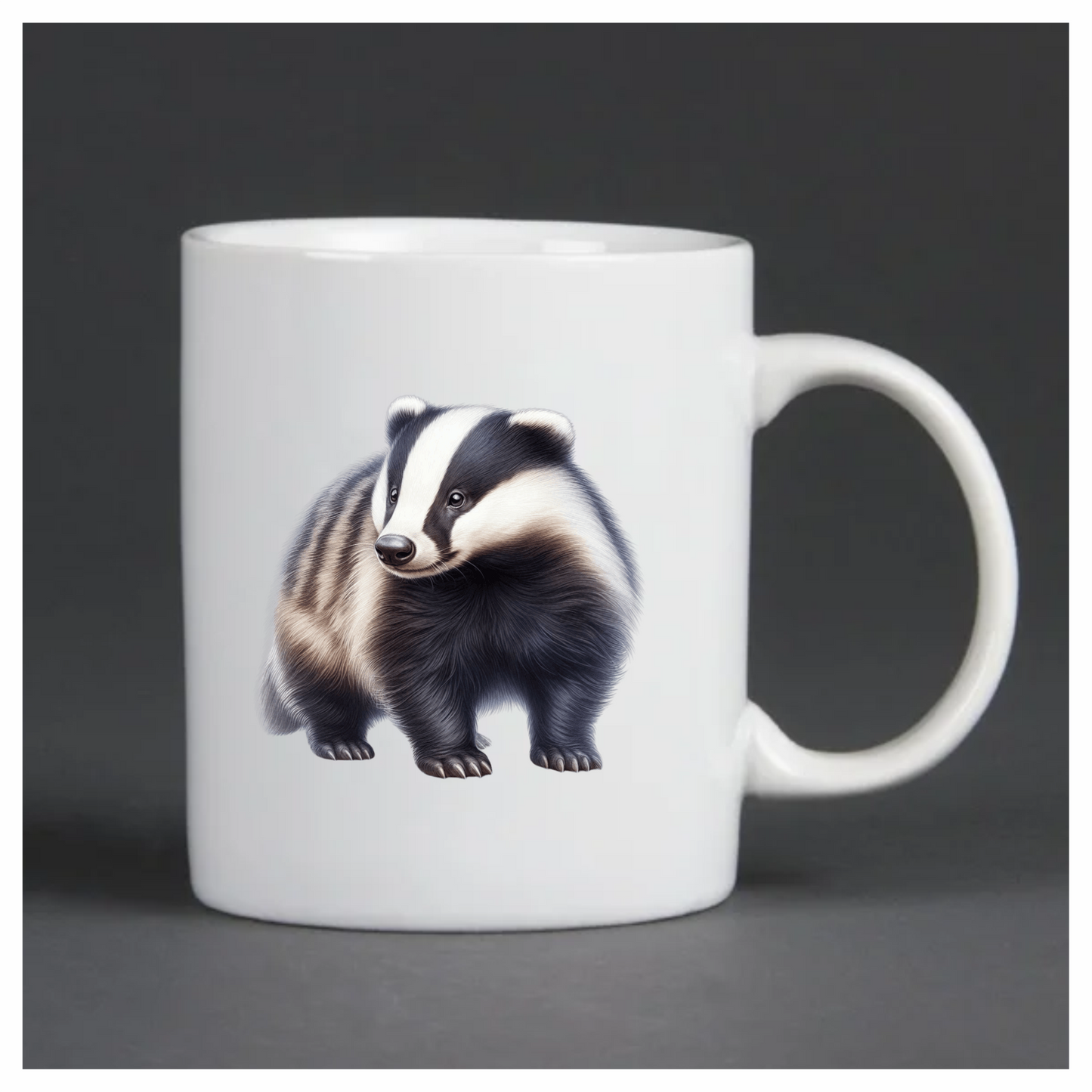 Black White Badger European Wildlife Vinyl Sticker Decal