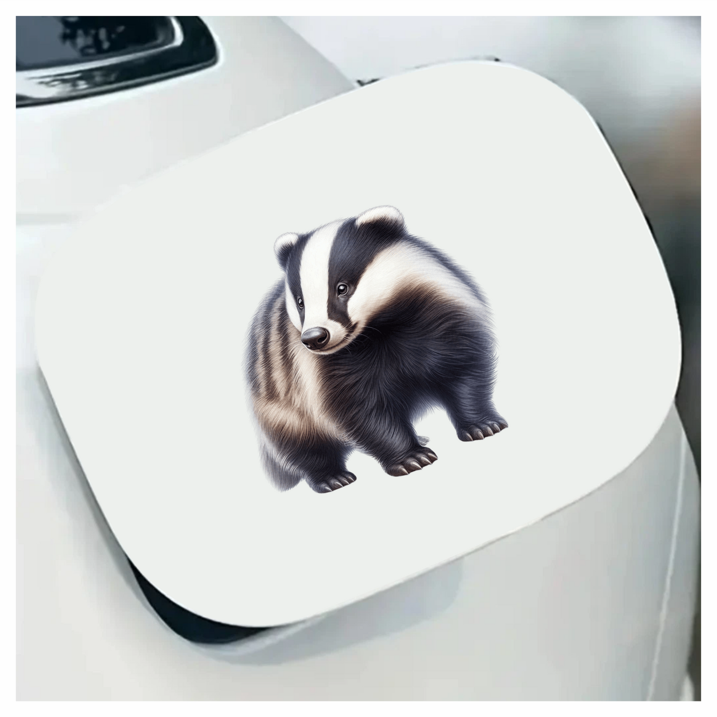 Black White Badger European Wildlife Vinyl Sticker Decal