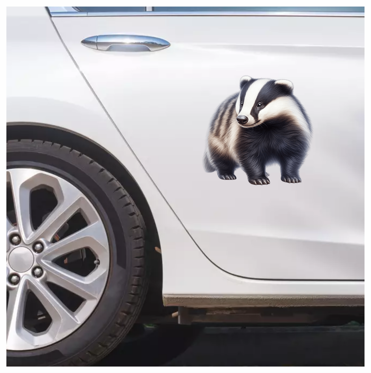 Black White Badger European Wildlife Vinyl Sticker Decal