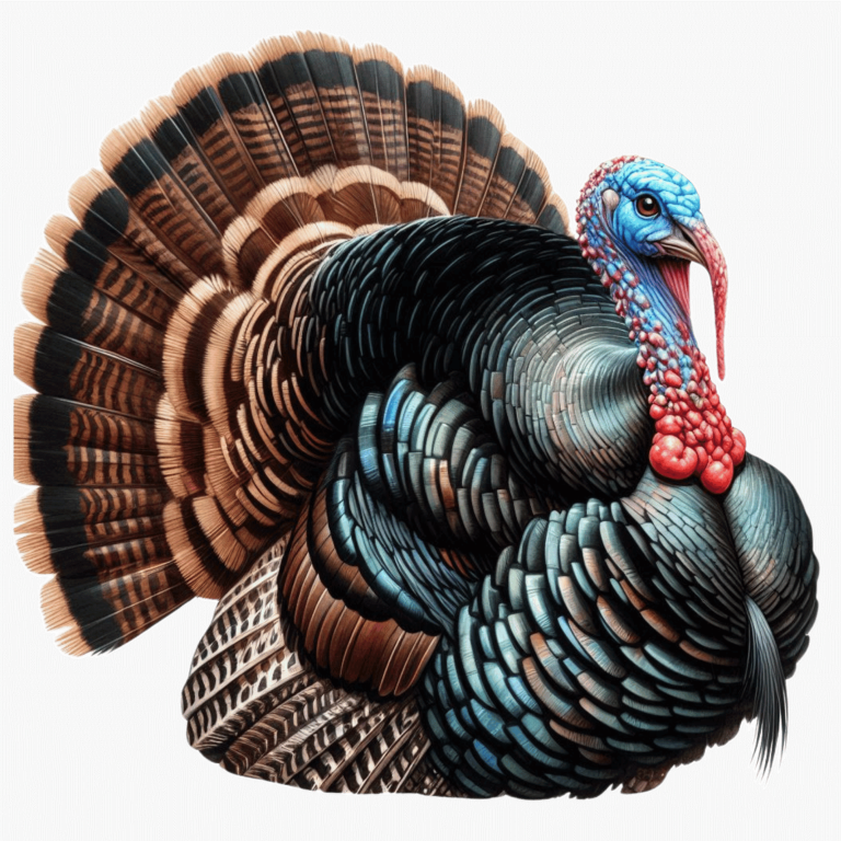 Blue Turkey Wild Bird Feathered Vinyl Sticker Decal