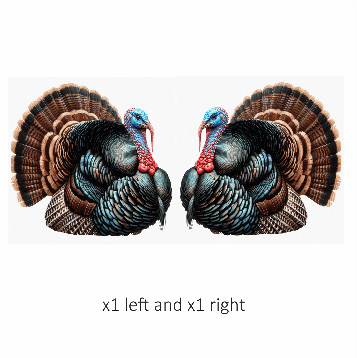 Blue Turkey Wild Bird Feathered Vinyl Sticker Decal