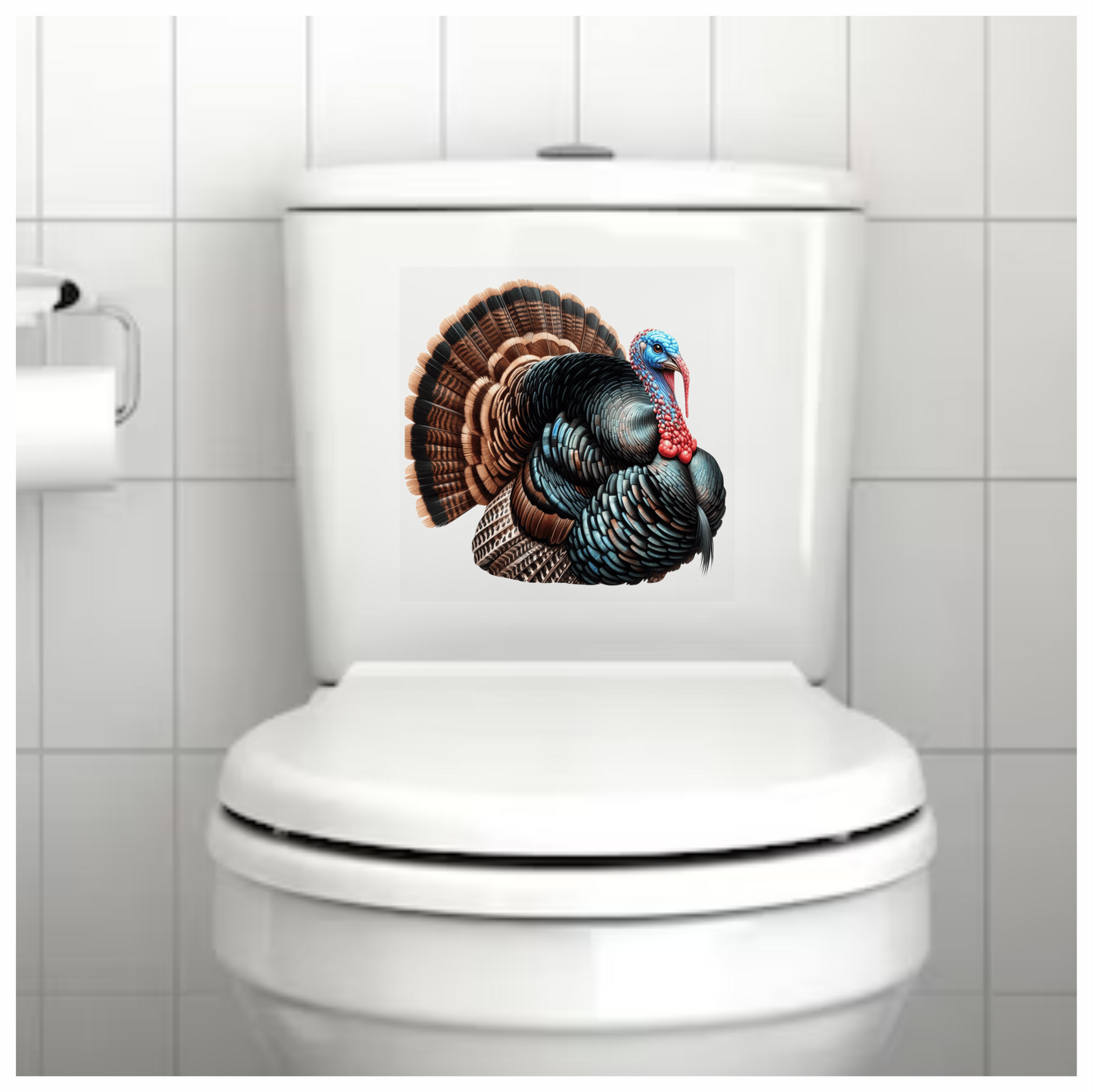 Blue Turkey Wild Bird Feathered Vinyl Sticker Decal