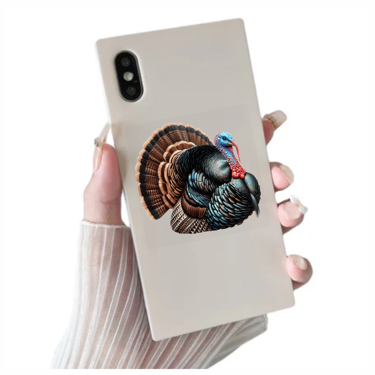 Blue Turkey Wild Bird Feathered Vinyl Sticker Decal