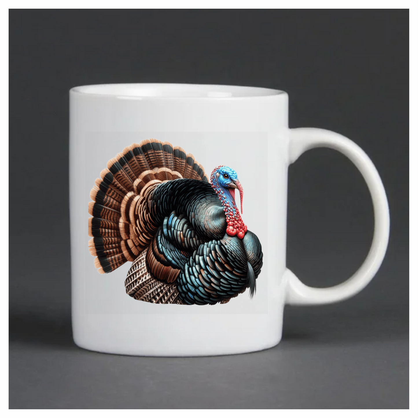 Blue Turkey Wild Bird Feathered Vinyl Sticker Decal