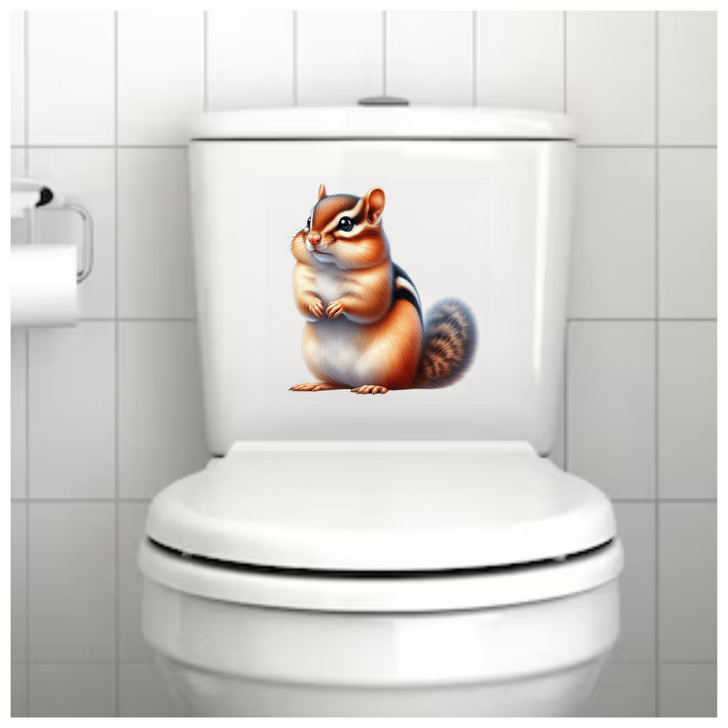 Brown Chipmunk Fluffy Tail Cute Vinyl Sticker Decal