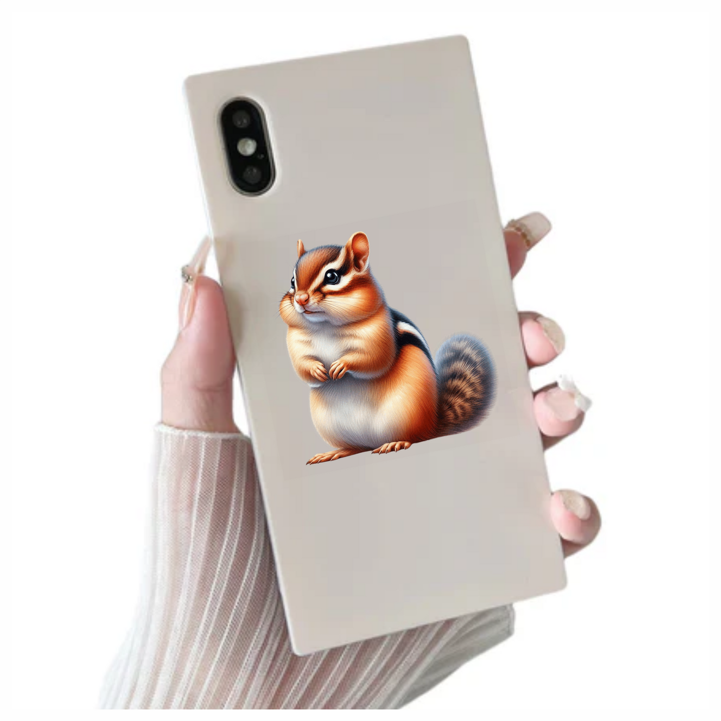 Brown Chipmunk Fluffy Tail Cute Vinyl Sticker Decal