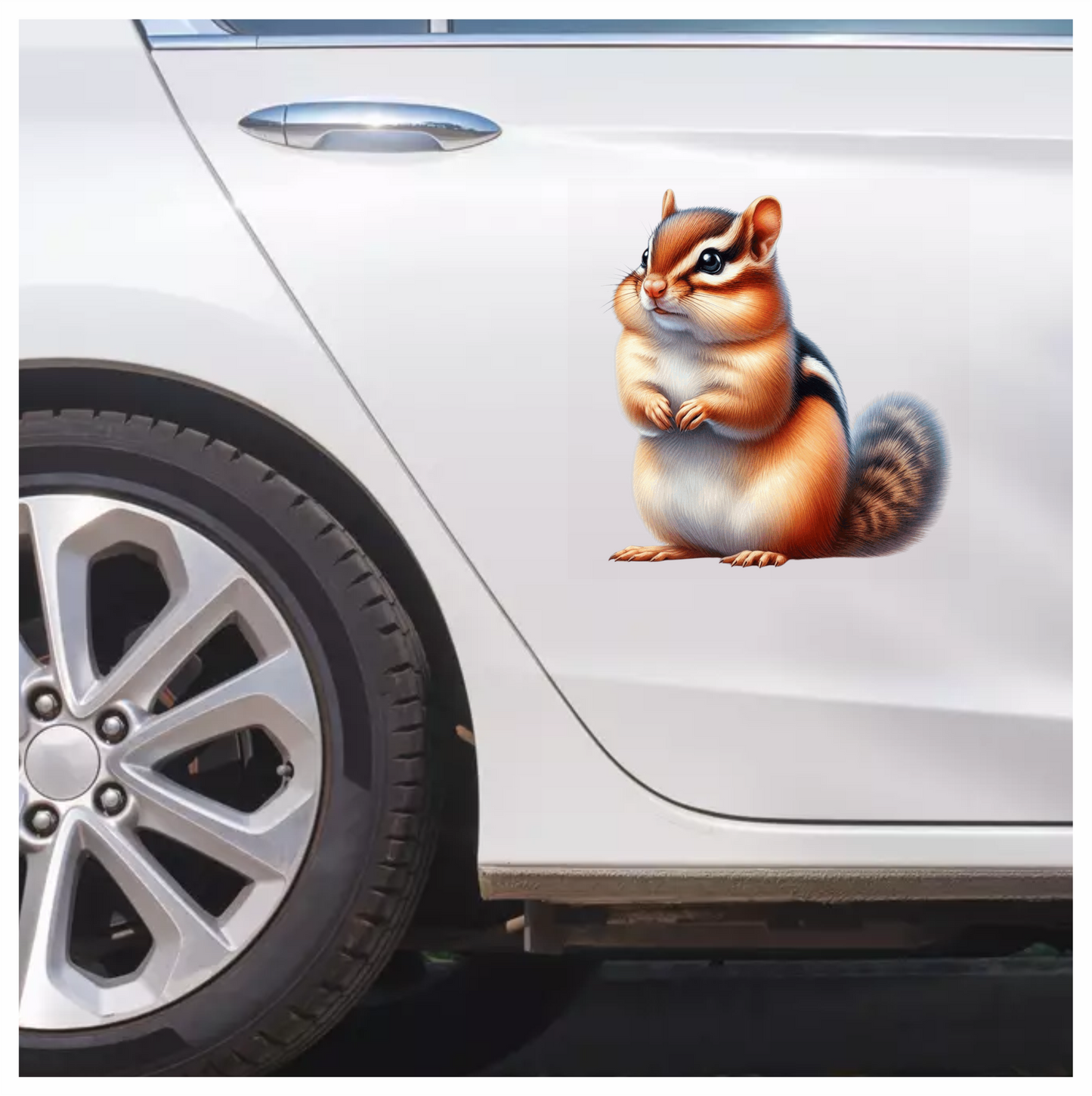Brown Chipmunk Fluffy Tail Cute Vinyl Sticker Decal