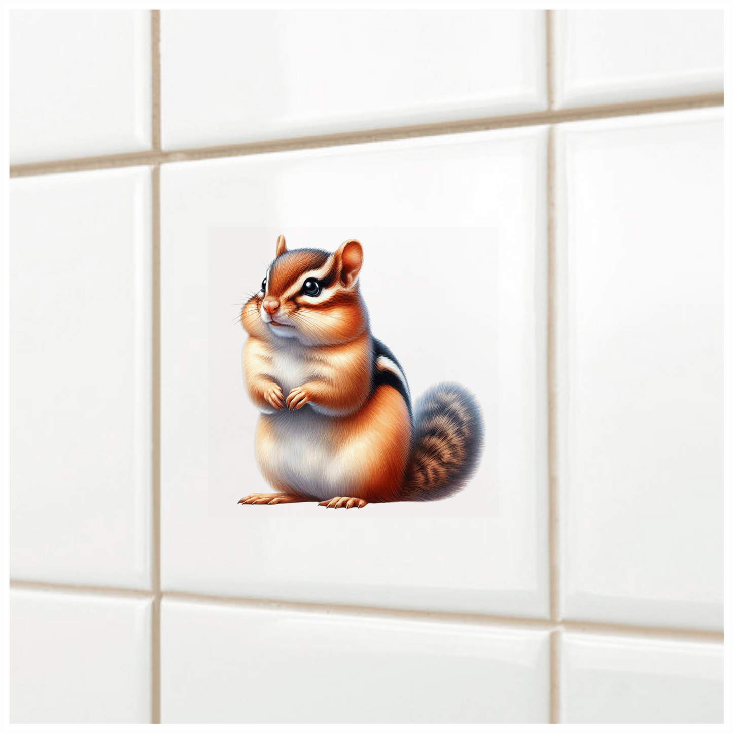 Brown Chipmunk Fluffy Tail Cute Vinyl Sticker Decal