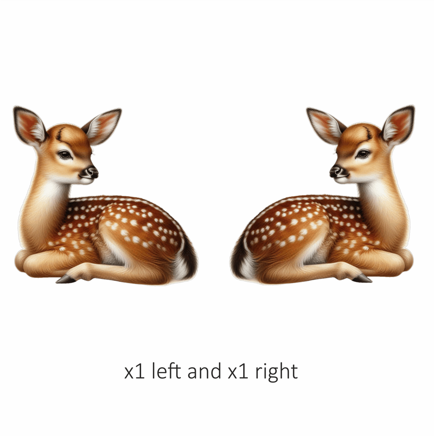 Brown Baby Deer Fawn Sitting Vinyl Sticker Decal
