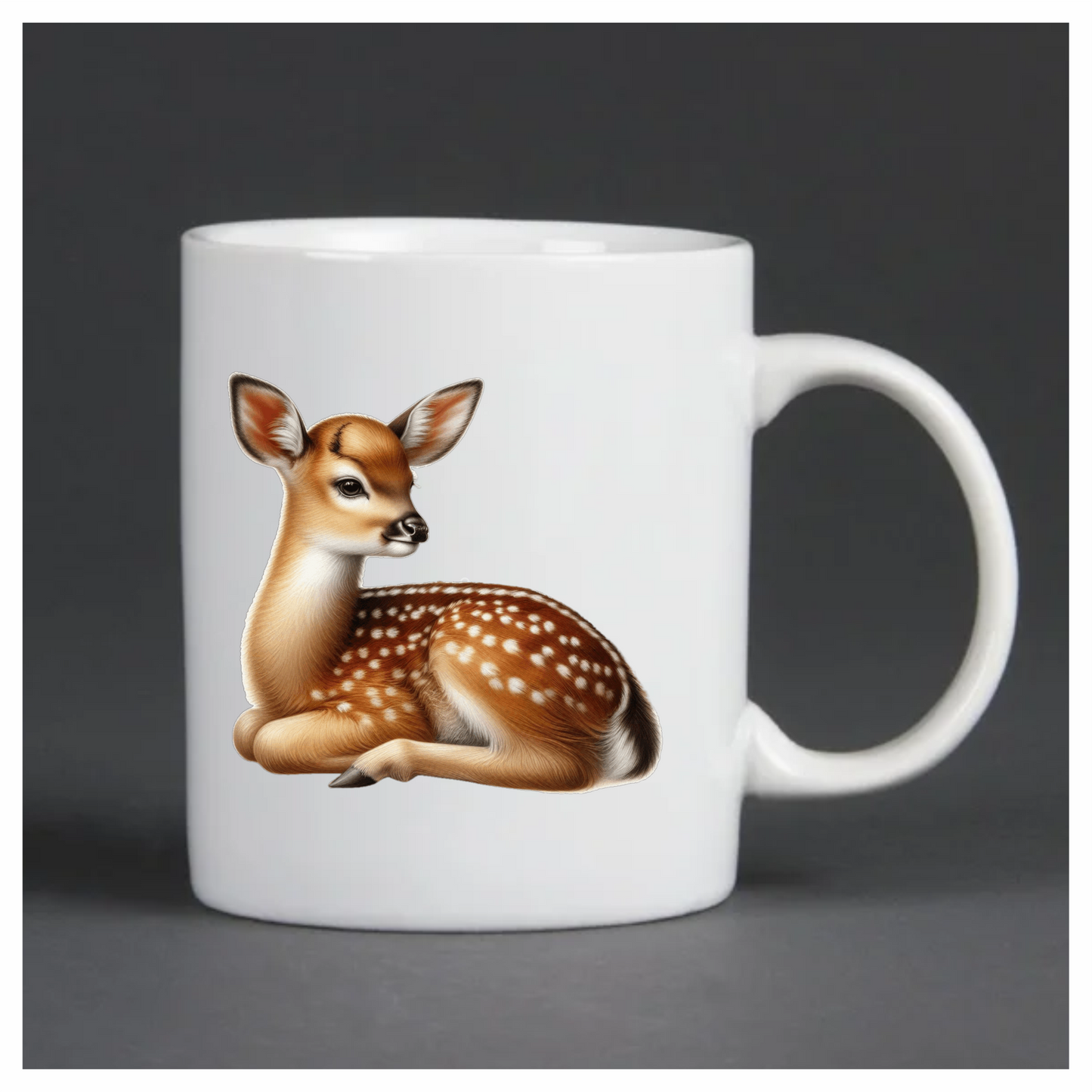 Brown Baby Deer Fawn Sitting Vinyl Sticker Decal