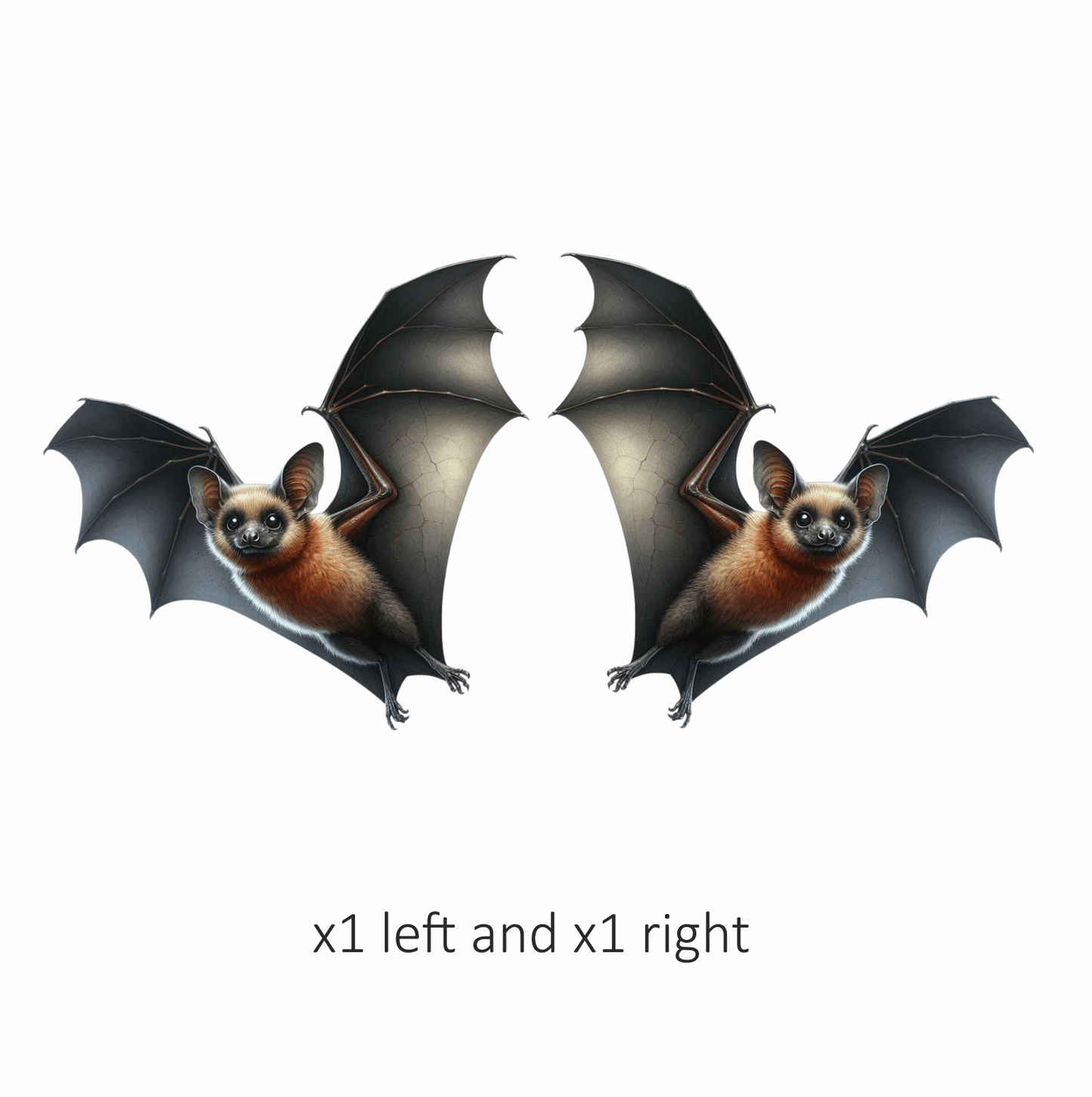 Brown Bat Flying Wings Spread Vinyl Sticker Decal