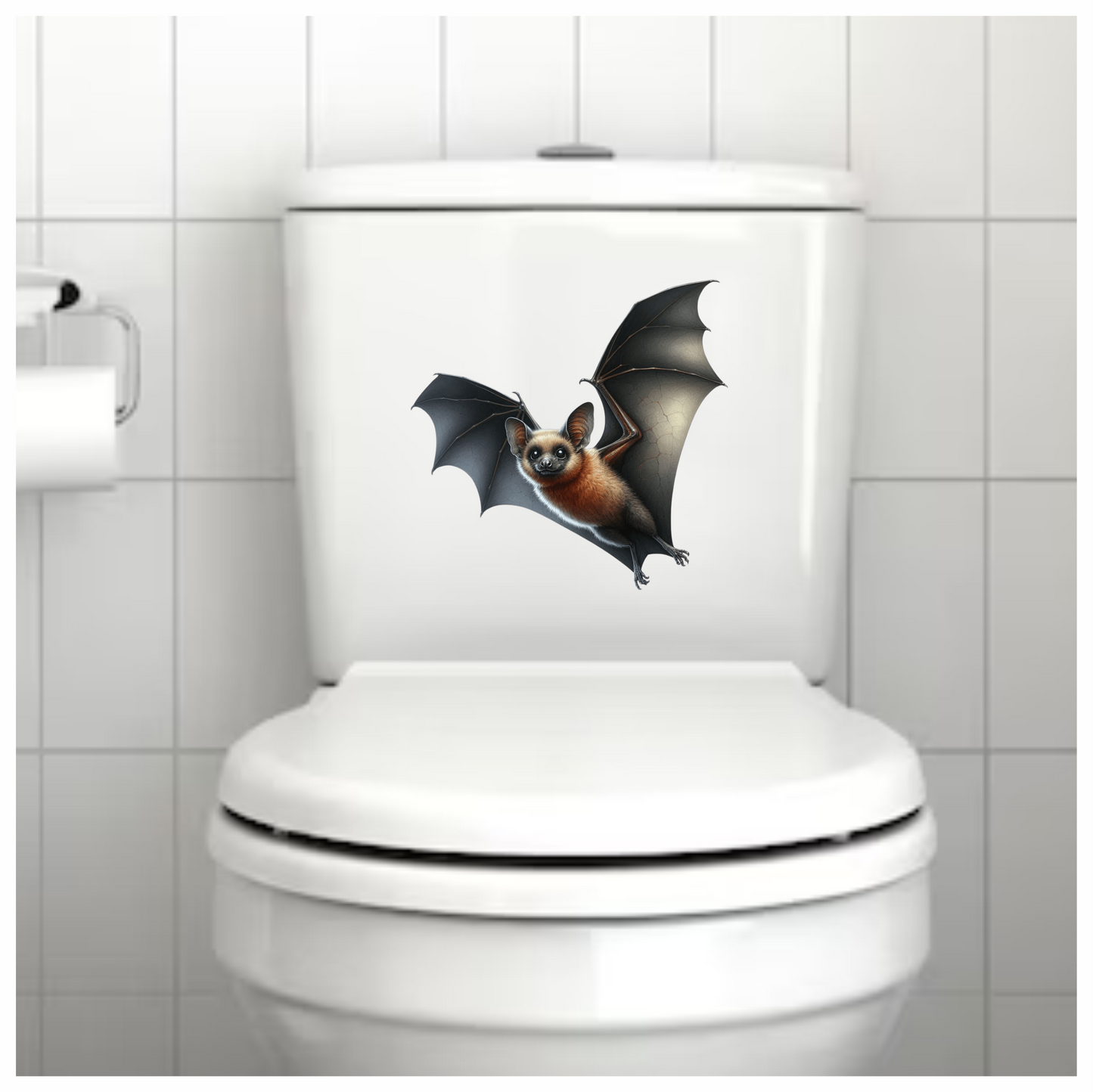 Brown Bat Flying Wings Spread Vinyl Sticker Decal