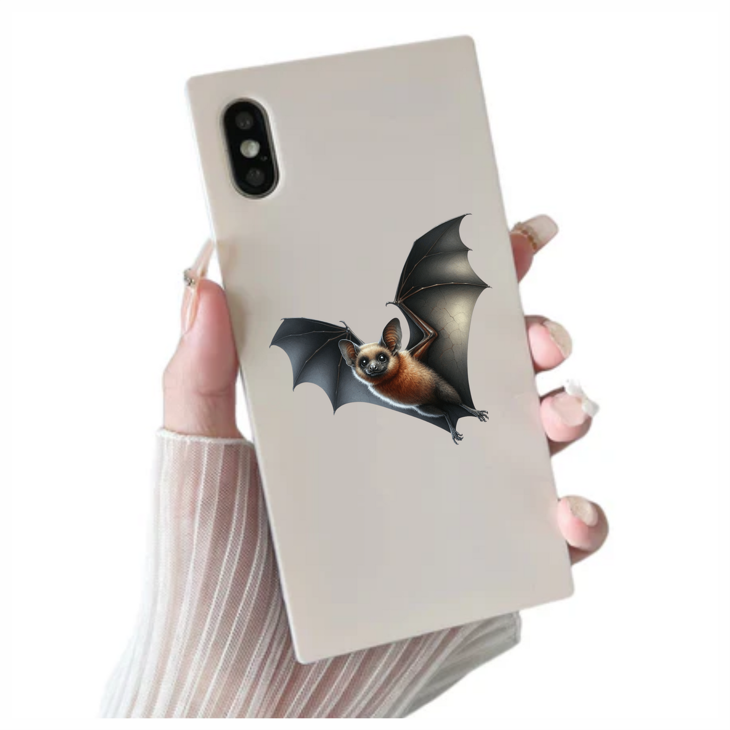 Brown Bat Flying Wings Spread Vinyl Sticker Decal